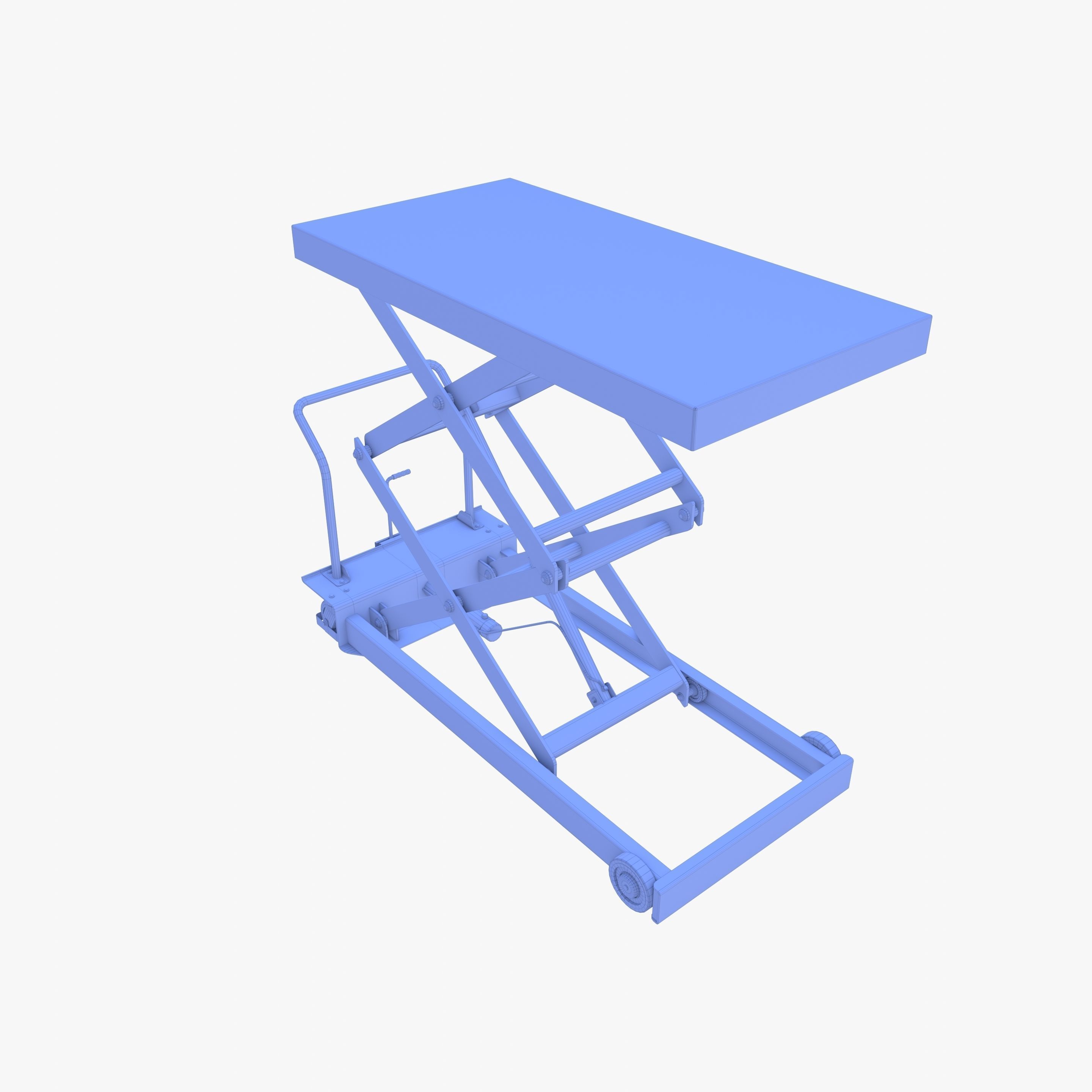 Animated Scissor Lift Table Red Low-poly 3D model_24