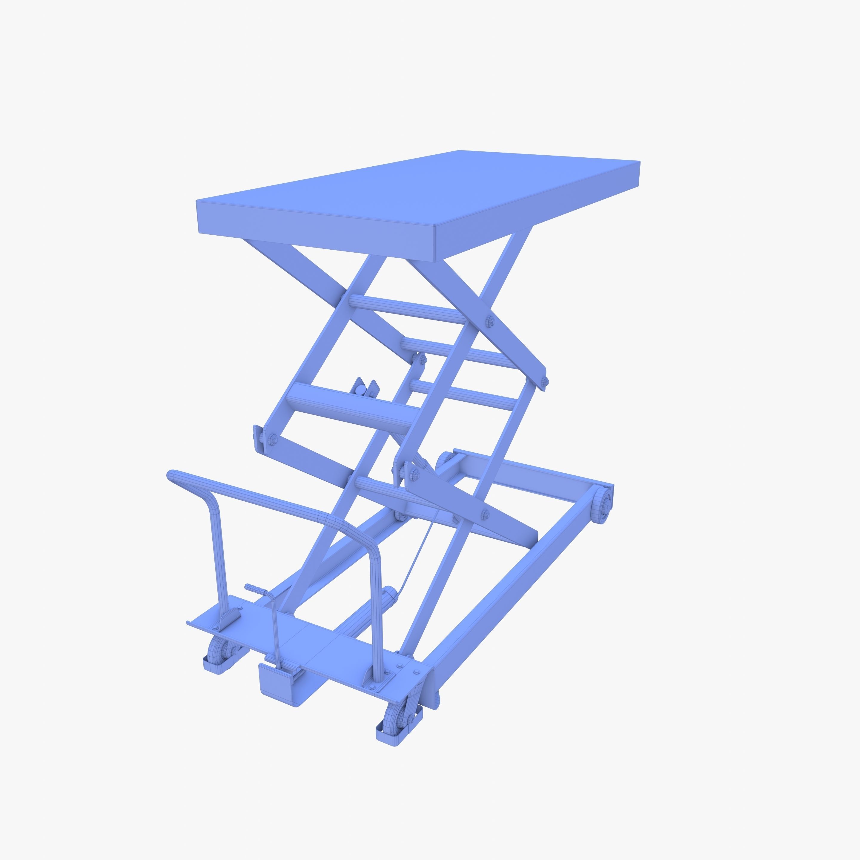 Animated Scissor Lift Table Red Low-poly 3D model_23