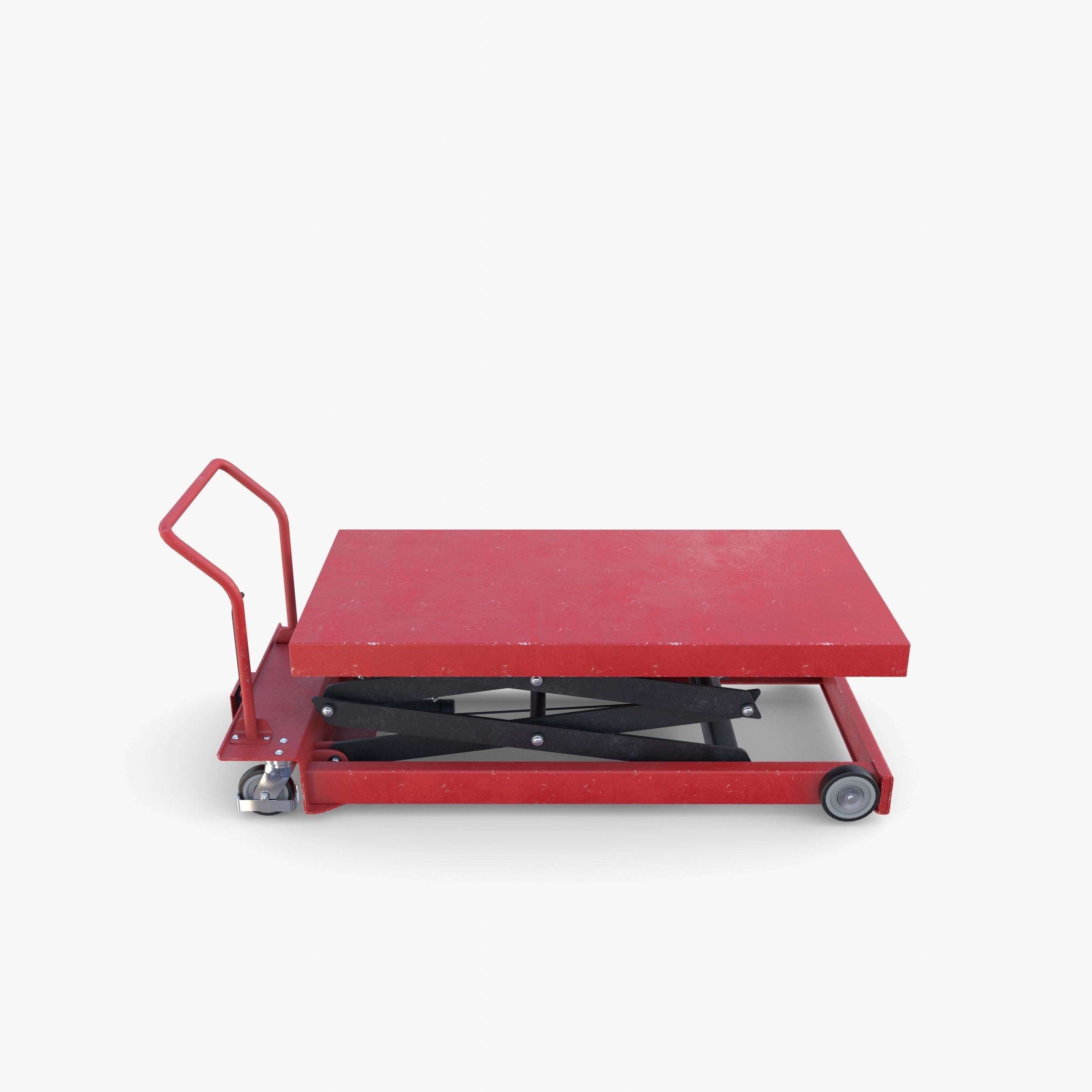 Animated Scissor Lift Table Red Low-poly 3D model_18