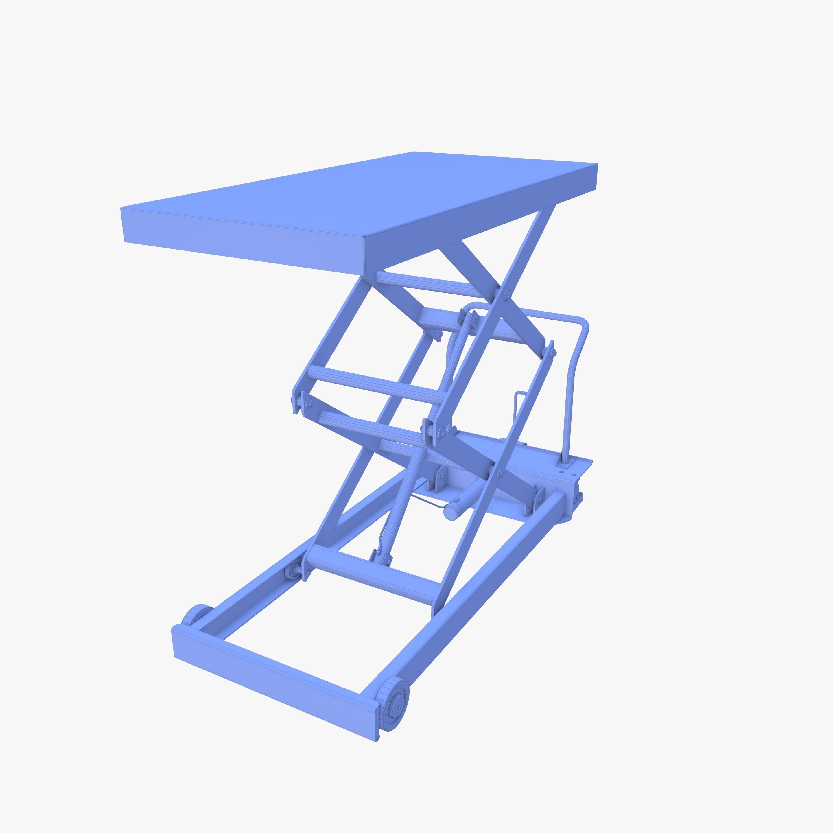 Animated Scissor Lift Table Red Low-poly 3D model_22