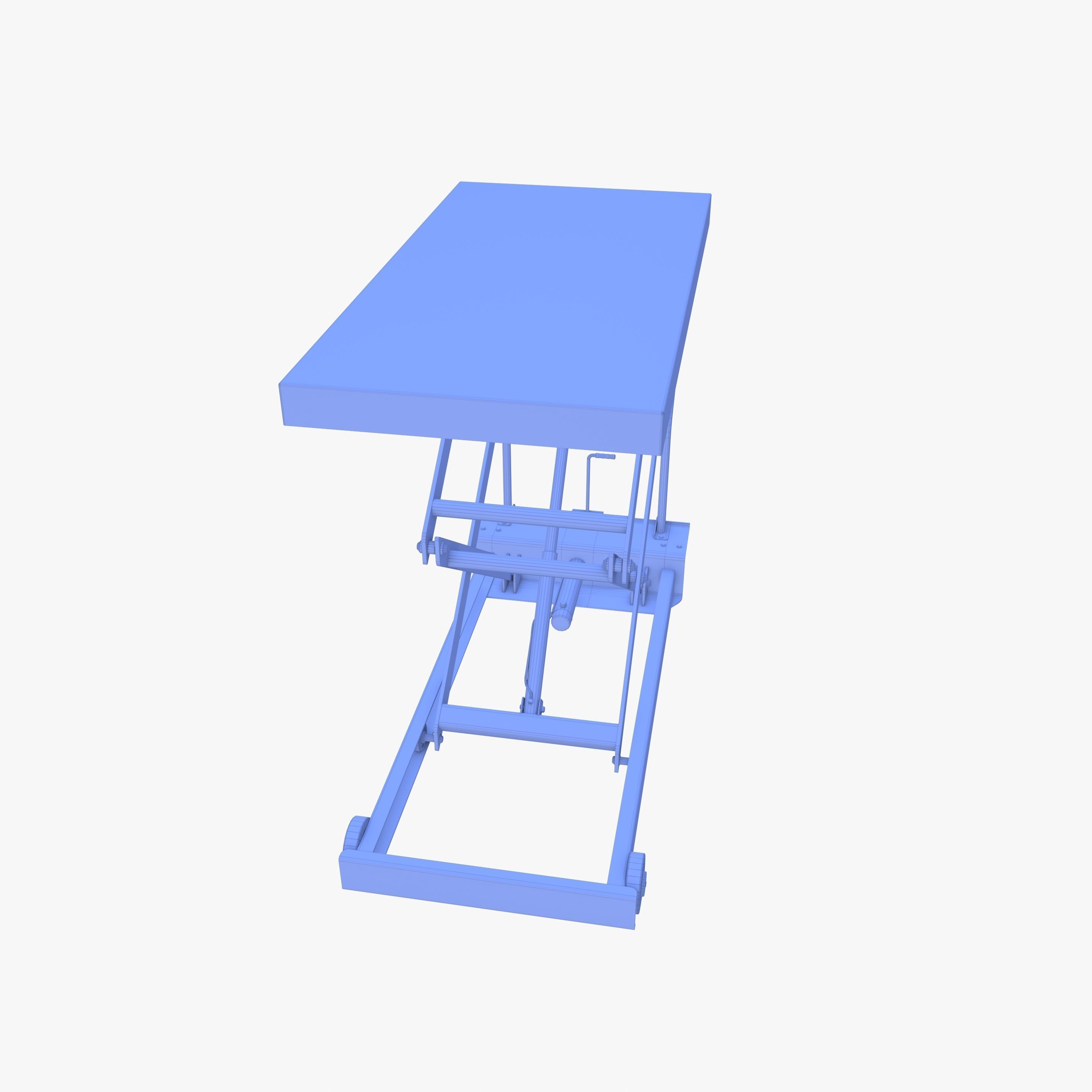 Animated Scissor Lift Table Red Low-poly 3D model_25