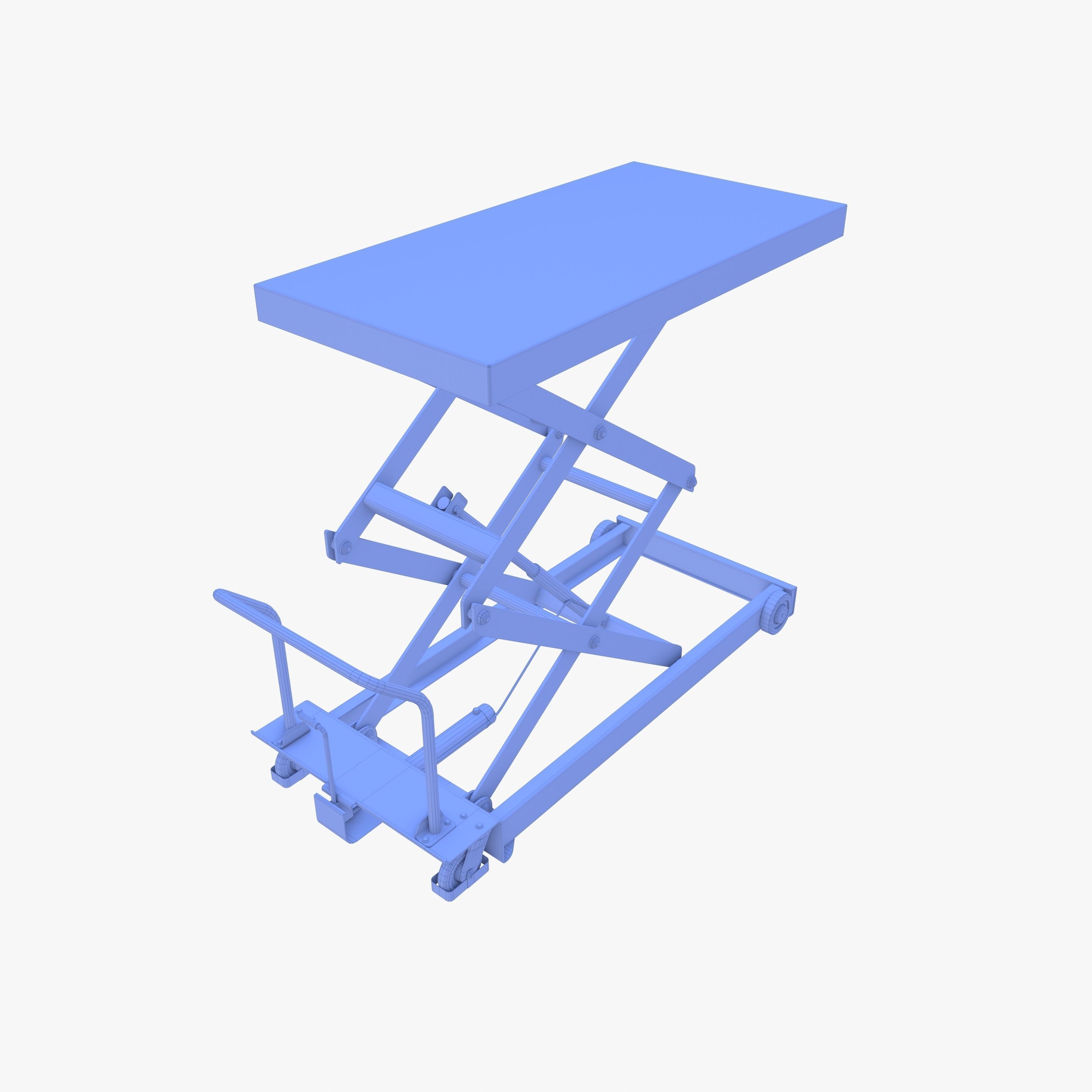 Animated Scissor Lift Table Red Low-poly 3D model_26