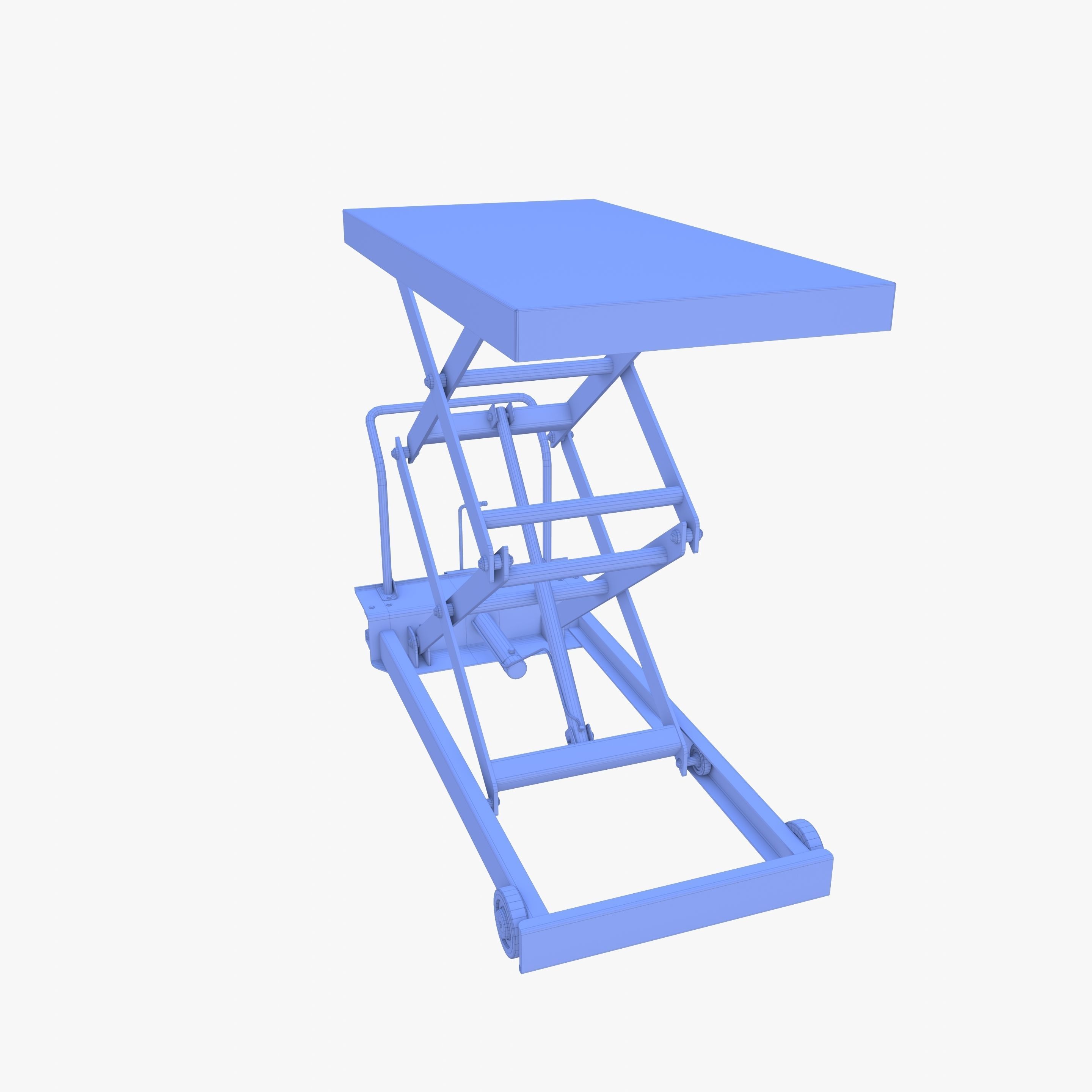 Animated Scissor Lift Table Red Low-poly 3D model_21