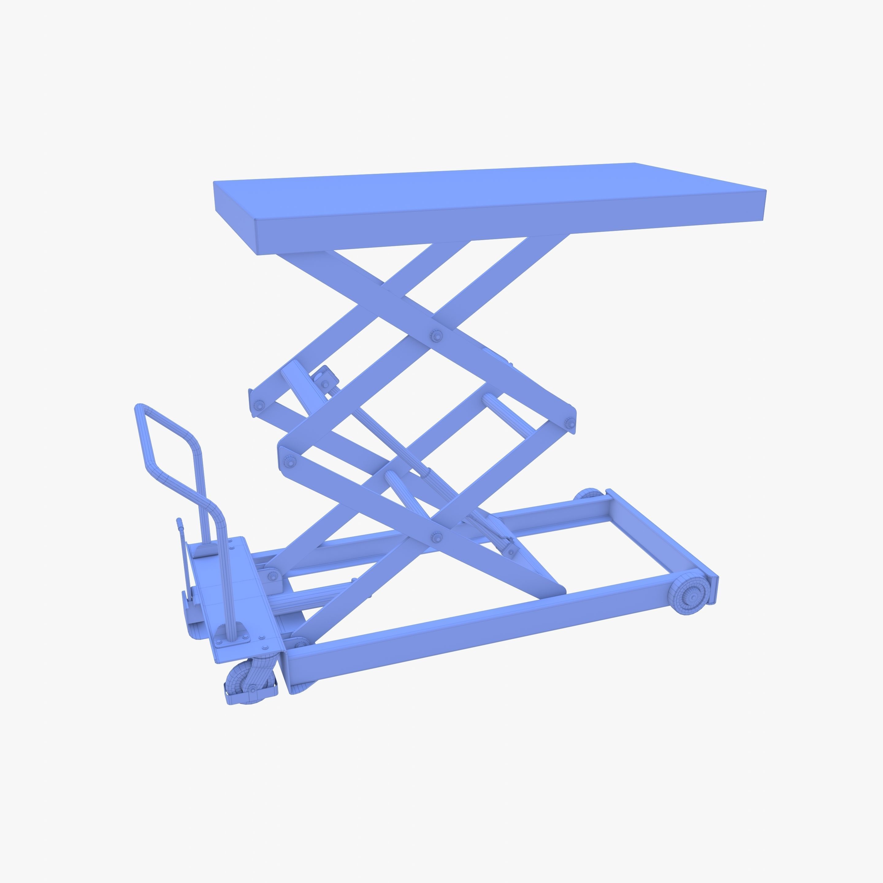 Animated Scissor Lift Table Red Low-poly 3D model_20