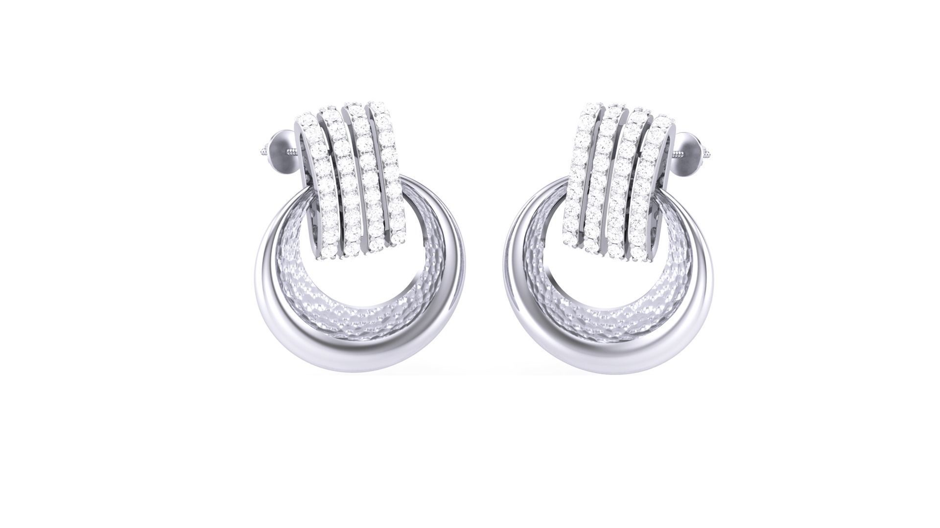 Classy Diamond Pendant Earrings Set renders 3dm stl obj 3mf  3D print model_24