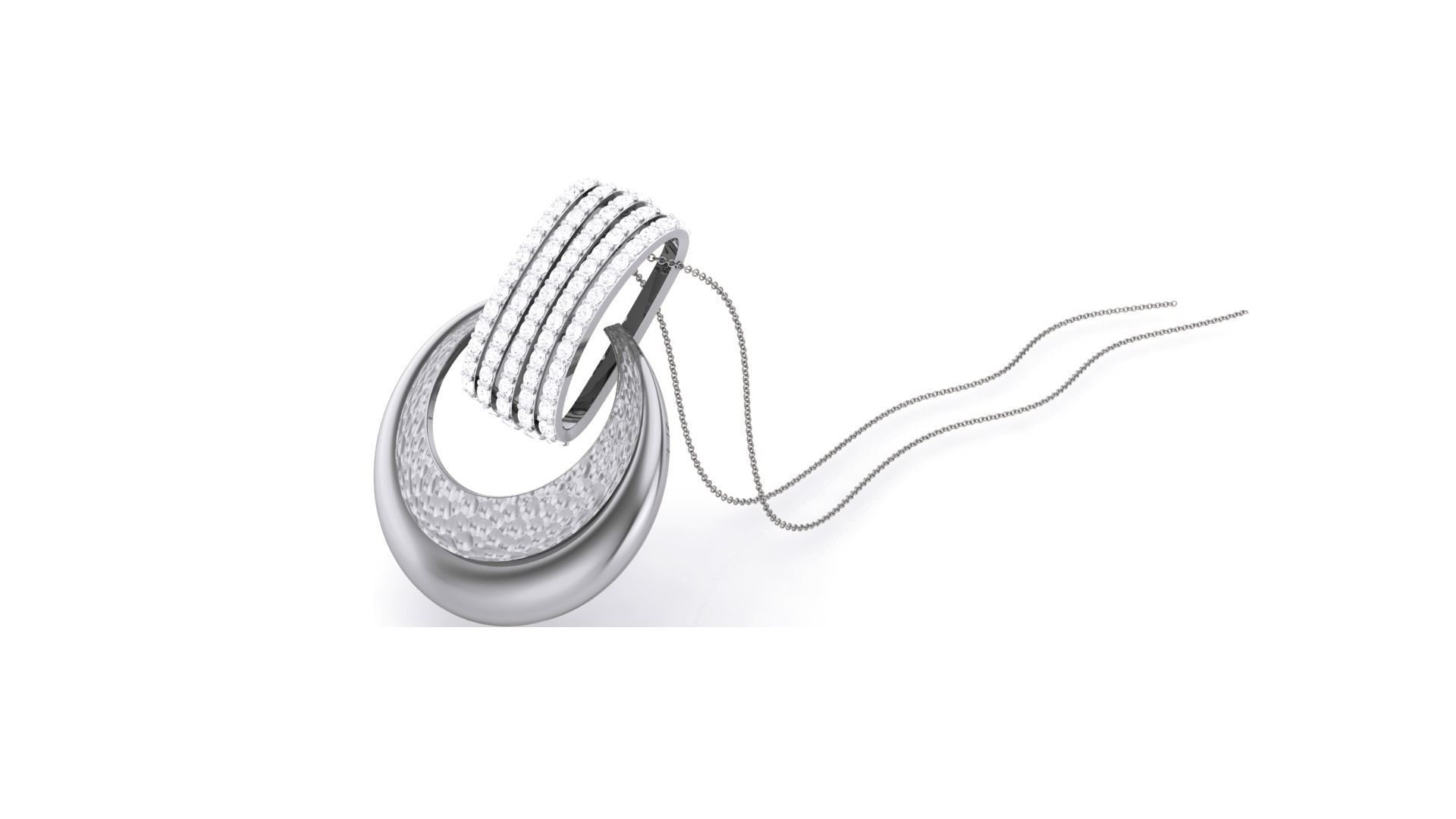 Classy Diamond Pendant Earrings Set renders 3dm stl obj 3mf  3D print model_5