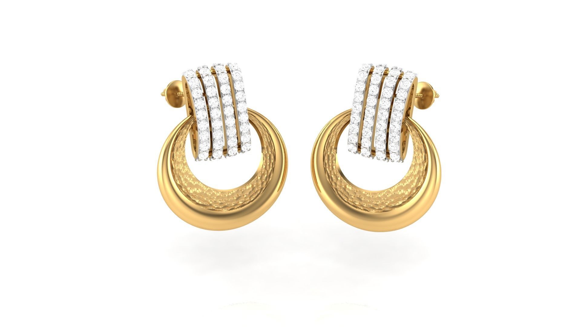 Classy Diamond Pendant Earrings Set renders 3dm stl obj 3mf  3D print model_23