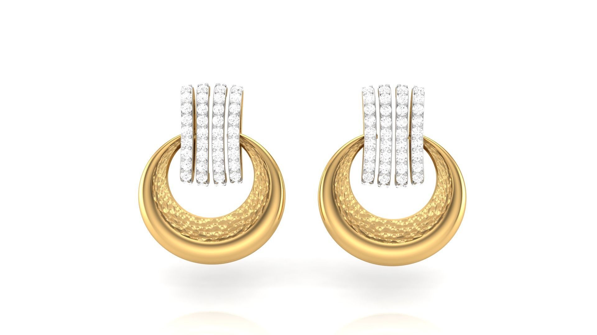 Classy Diamond Pendant Earrings Set renders 3dm stl obj 3mf  3D print model_31