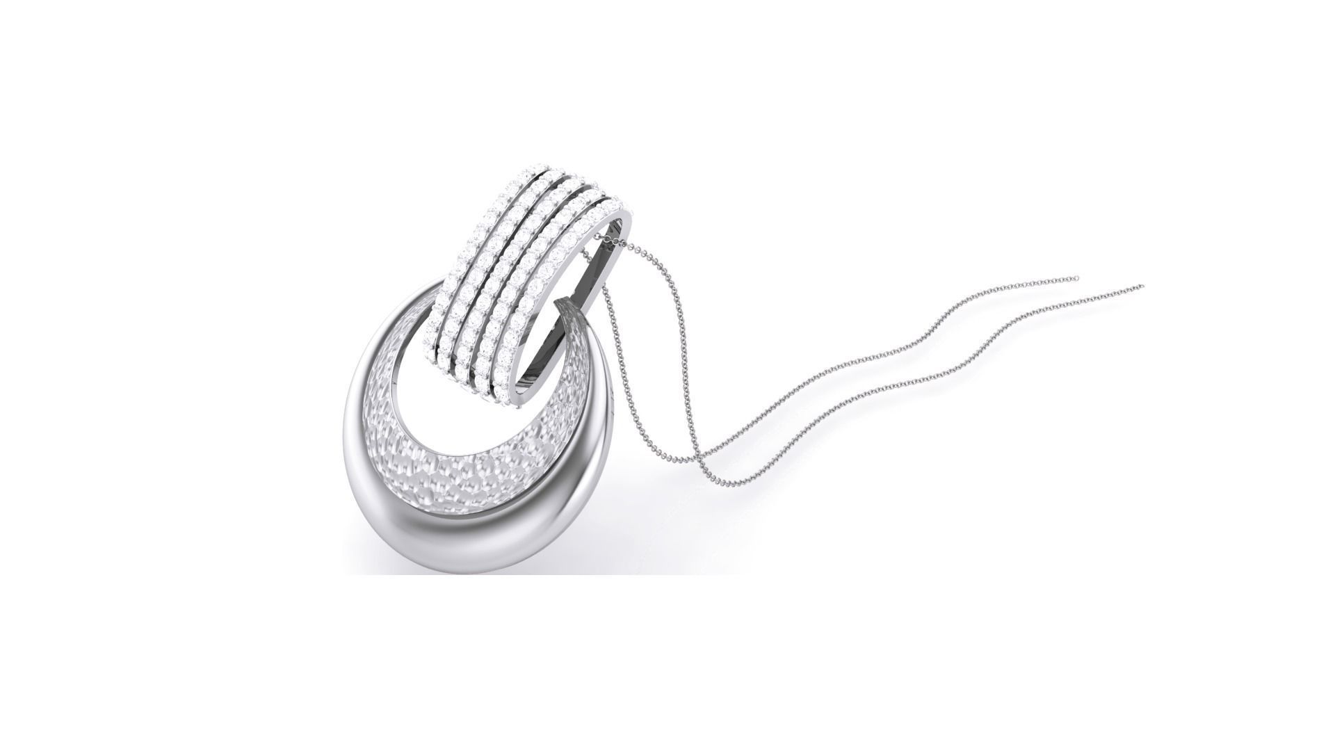 Classy Diamond Pendant Earrings Set renders 3dm stl obj 3mf  3D print model_11