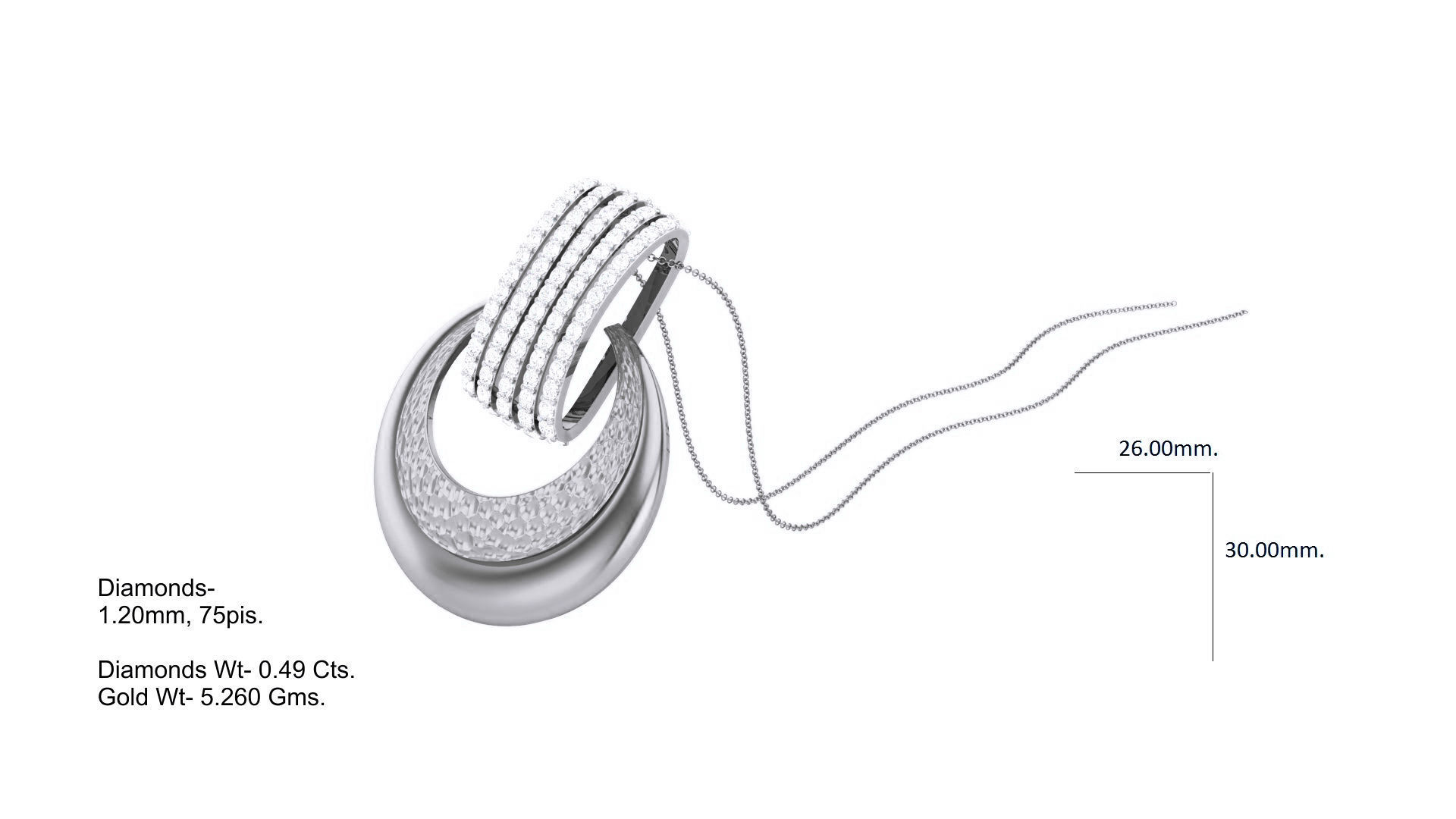 Classy Diamond Pendant Earrings Set renders 3dm stl obj 3mf  3D print model_2