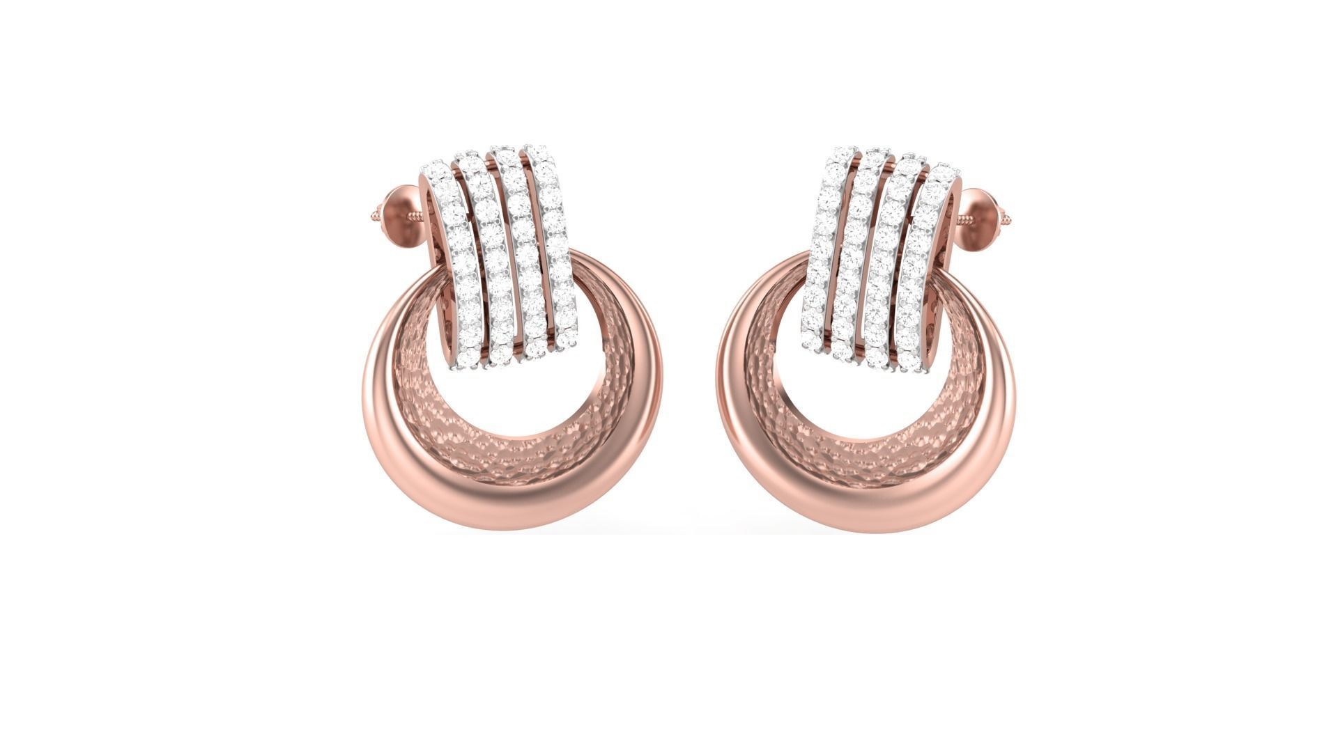 Classy Diamond Pendant Earrings Set renders 3dm stl obj 3mf  3D print model_29