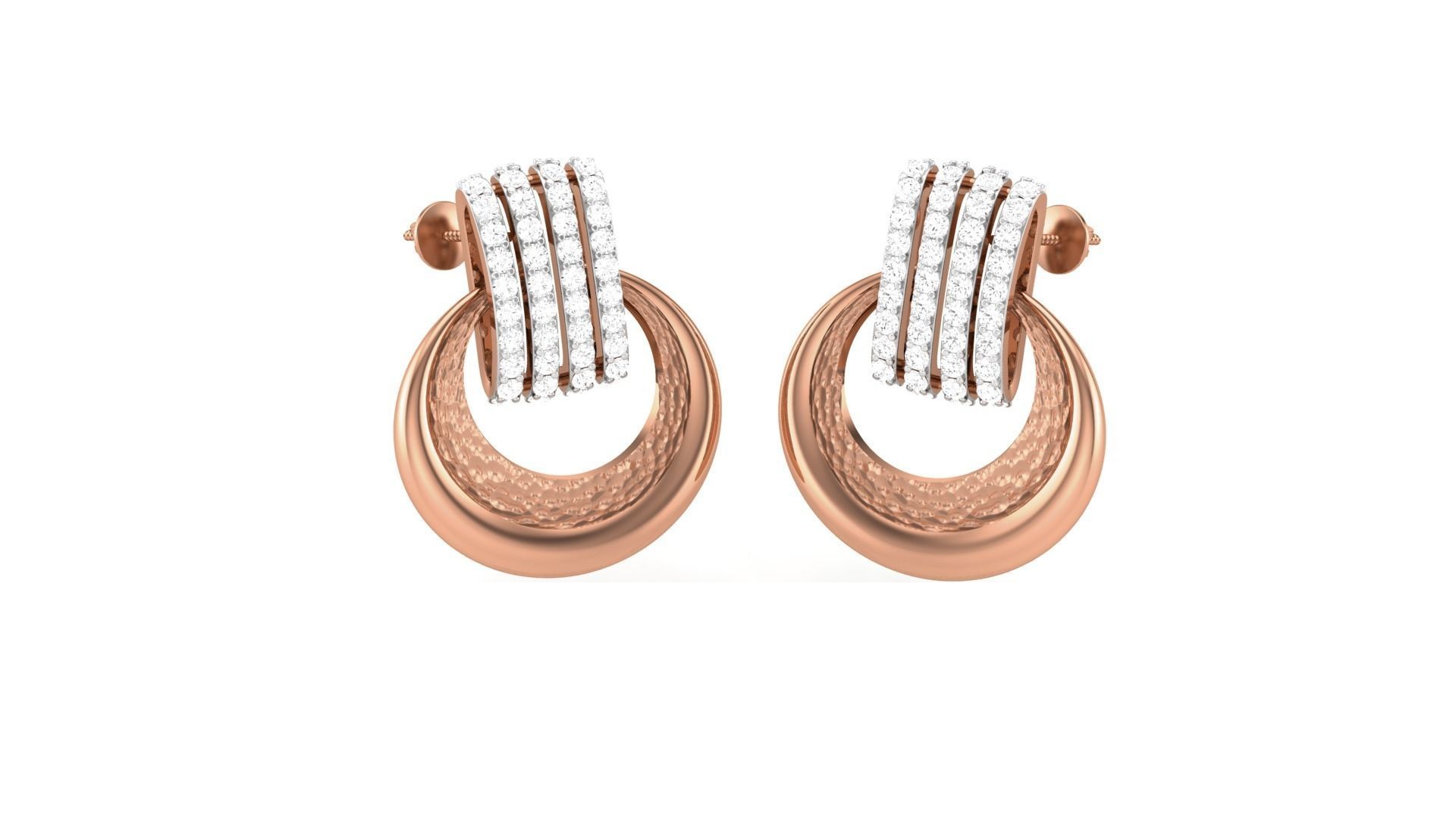 Classy Diamond Pendant Earrings Set renders 3dm stl obj 3mf  3D print model_1