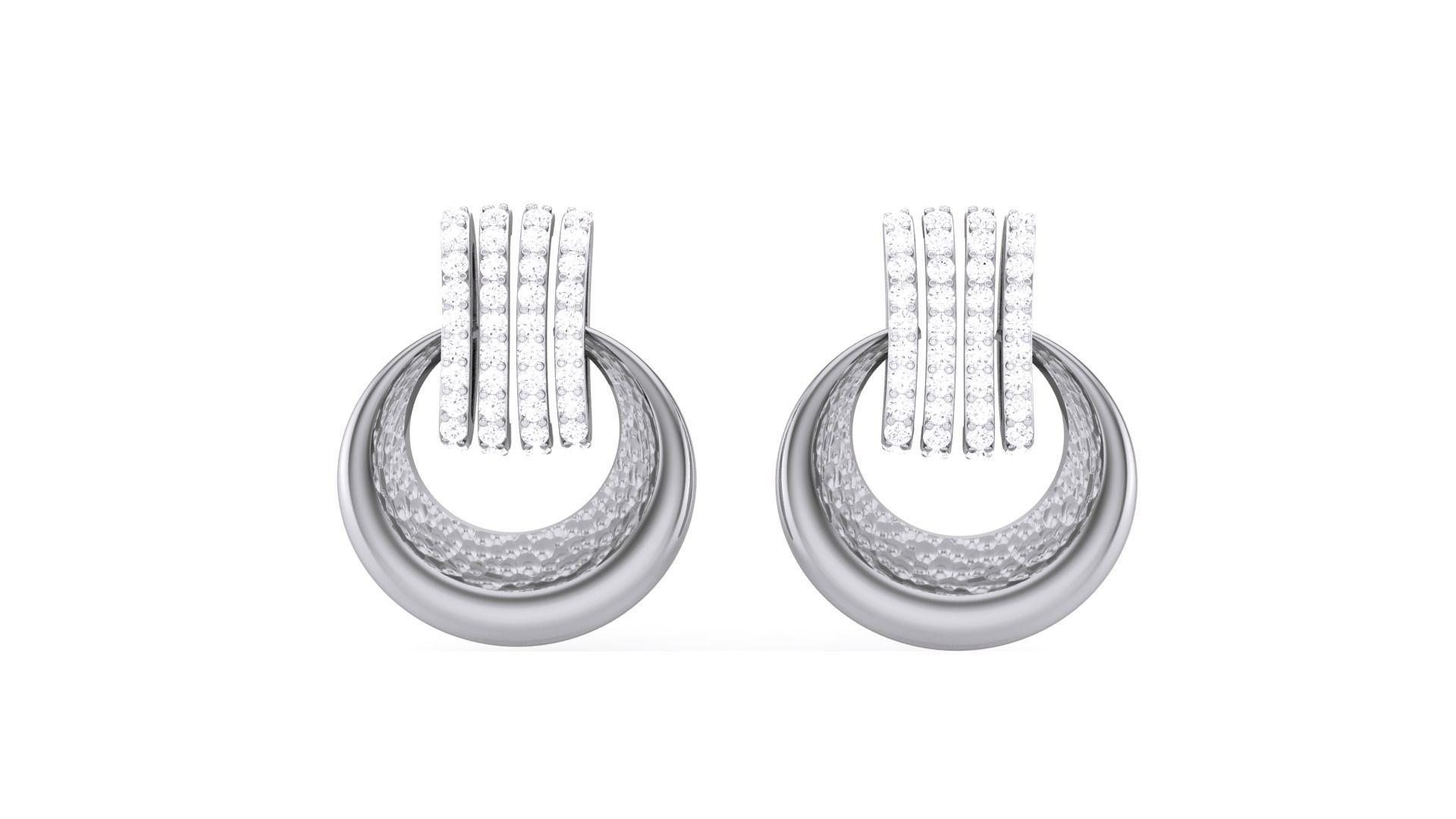 Classy Diamond Pendant Earrings Set renders 3dm stl obj 3mf  3D print model_32