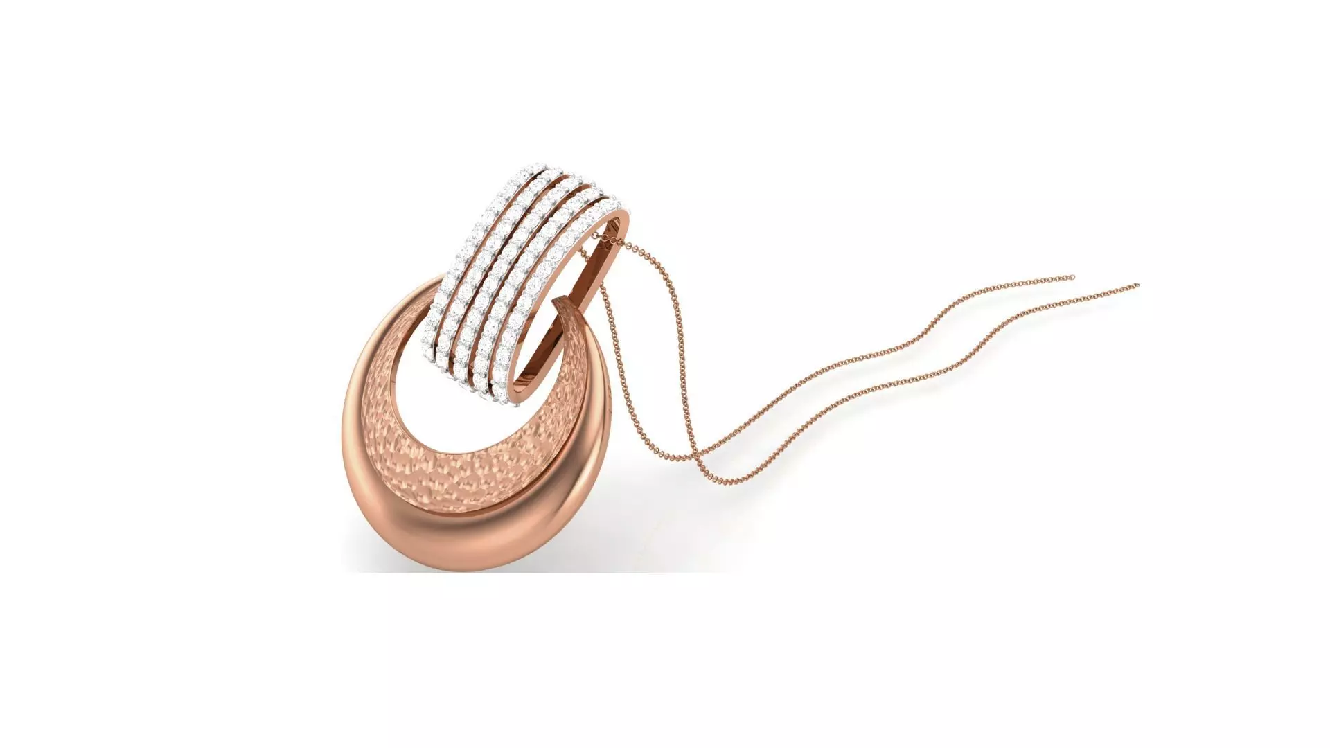 Classy Diamond Pendant Earrings Set renders 3dm stl obj 3mf  3D print model_0