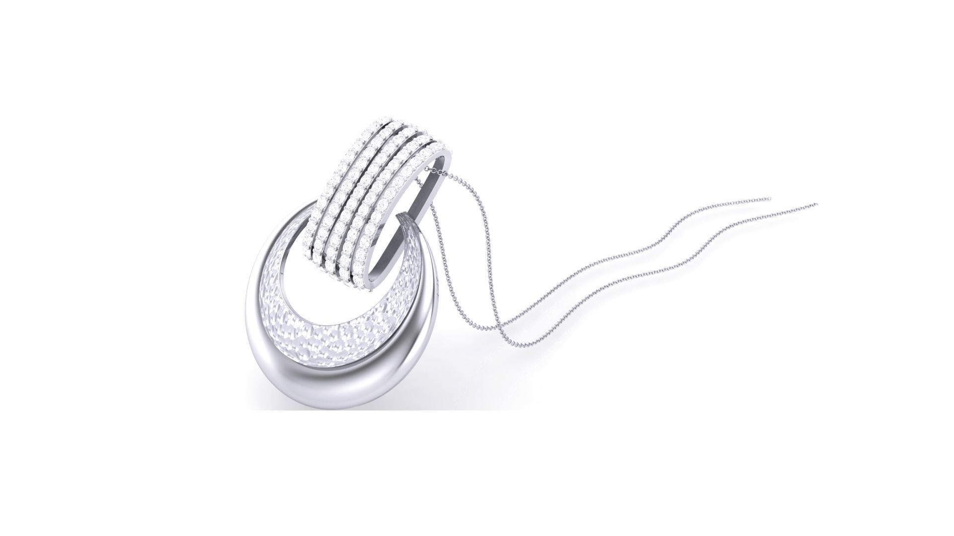 Classy Diamond Pendant Earrings Set renders 3dm stl obj 3mf  3D print model_8