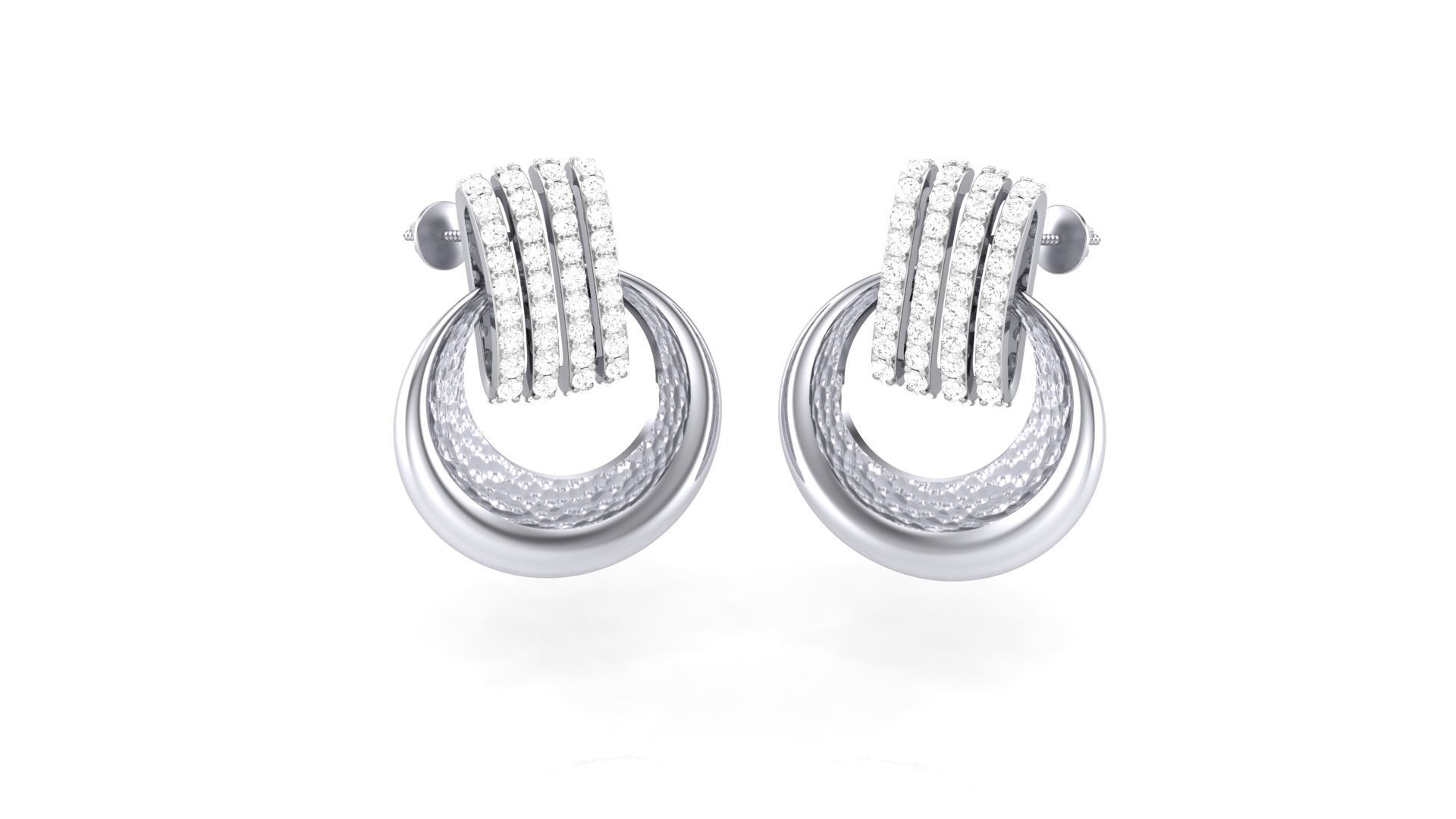 Classy Diamond Pendant Earrings Set renders 3dm stl obj 3mf  3D print model_26