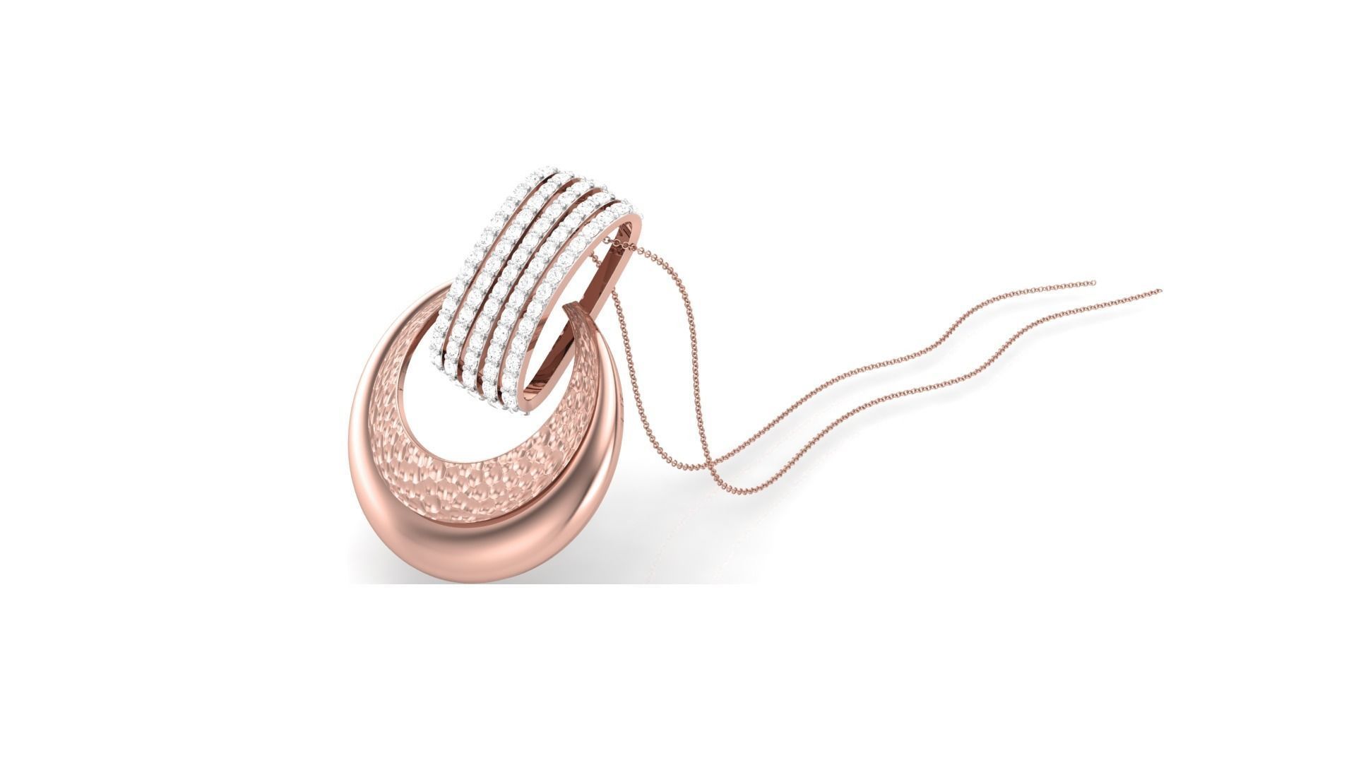 Classy Diamond Pendant Earrings Set renders 3dm stl obj 3mf  3D print model_12