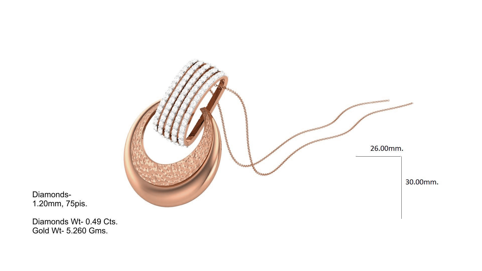 Classy Diamond Pendant Earrings Set renders 3dm stl obj 3mf  3D print model_3