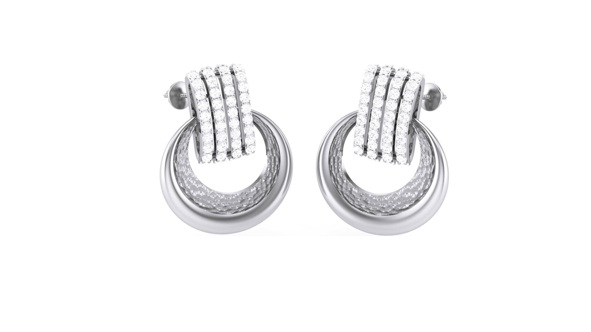 Classy Diamond Pendant Earrings Set renders 3dm stl obj 3mf  3D print model_27