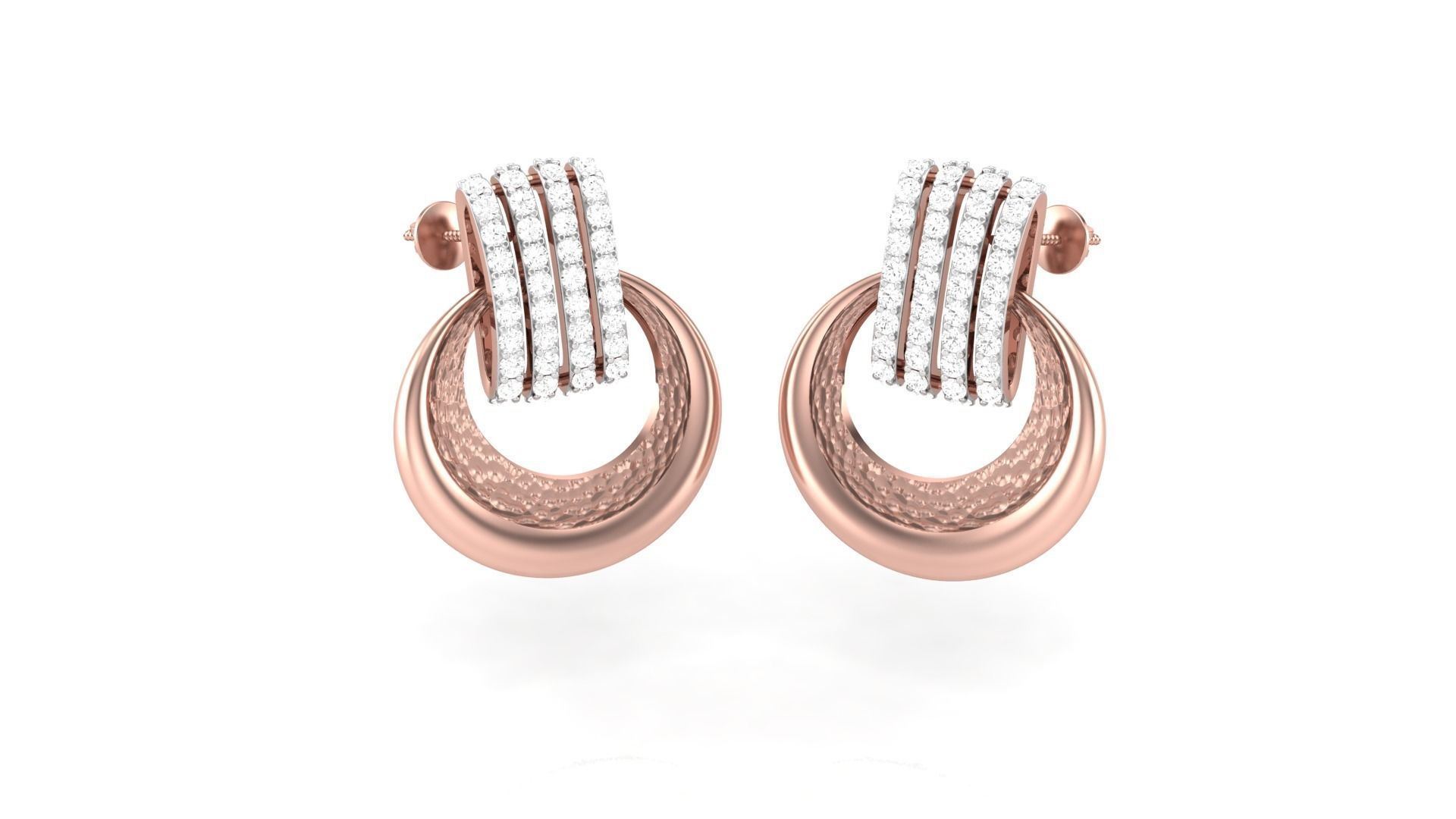 Classy Diamond Pendant Earrings Set renders 3dm stl obj 3mf  3D print model_28