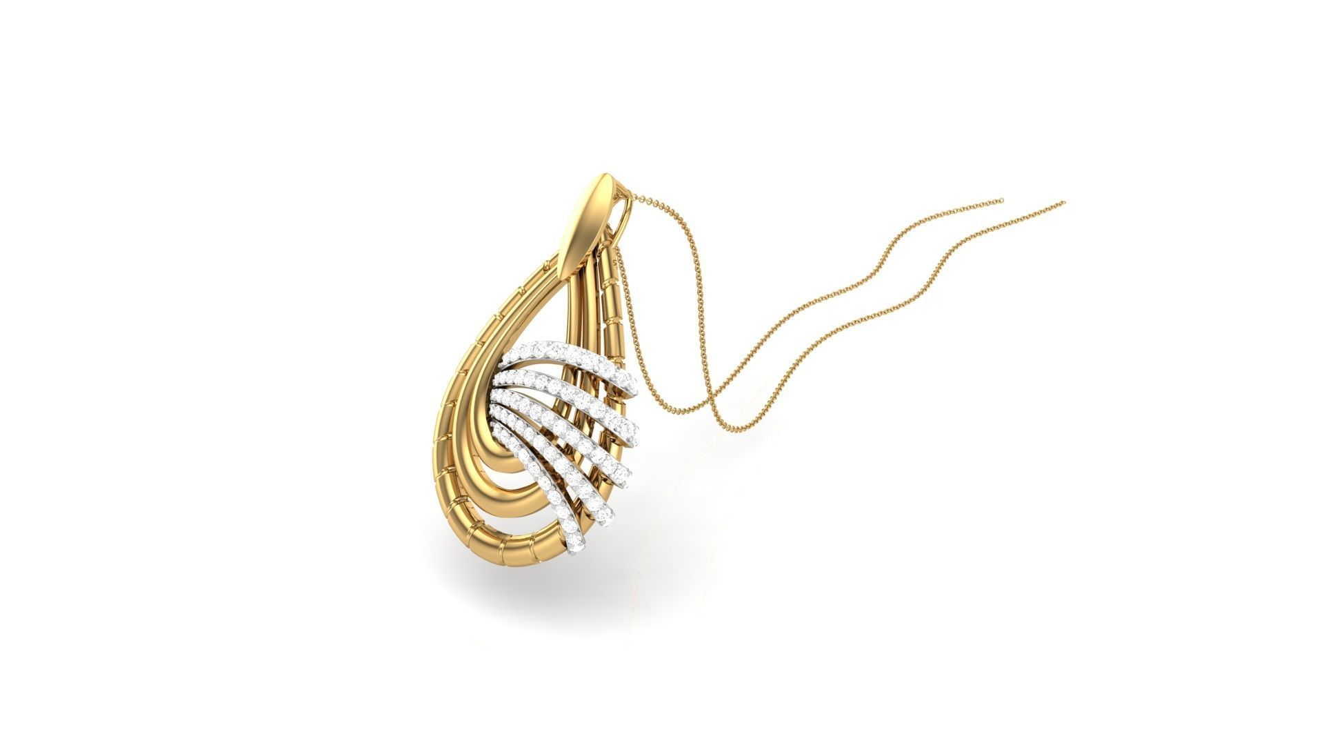 Classy Diamond Pendant Earrings Set renders 3dm stl obj 3mf  3D print model_6