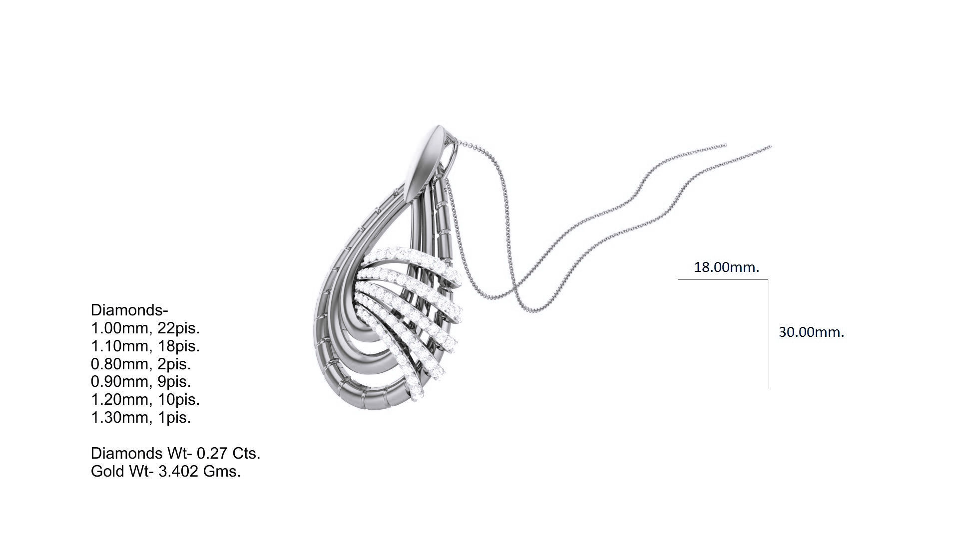 Classy Diamond Pendant Earrings Set renders 3dm stl obj 3mf  3D print model_2