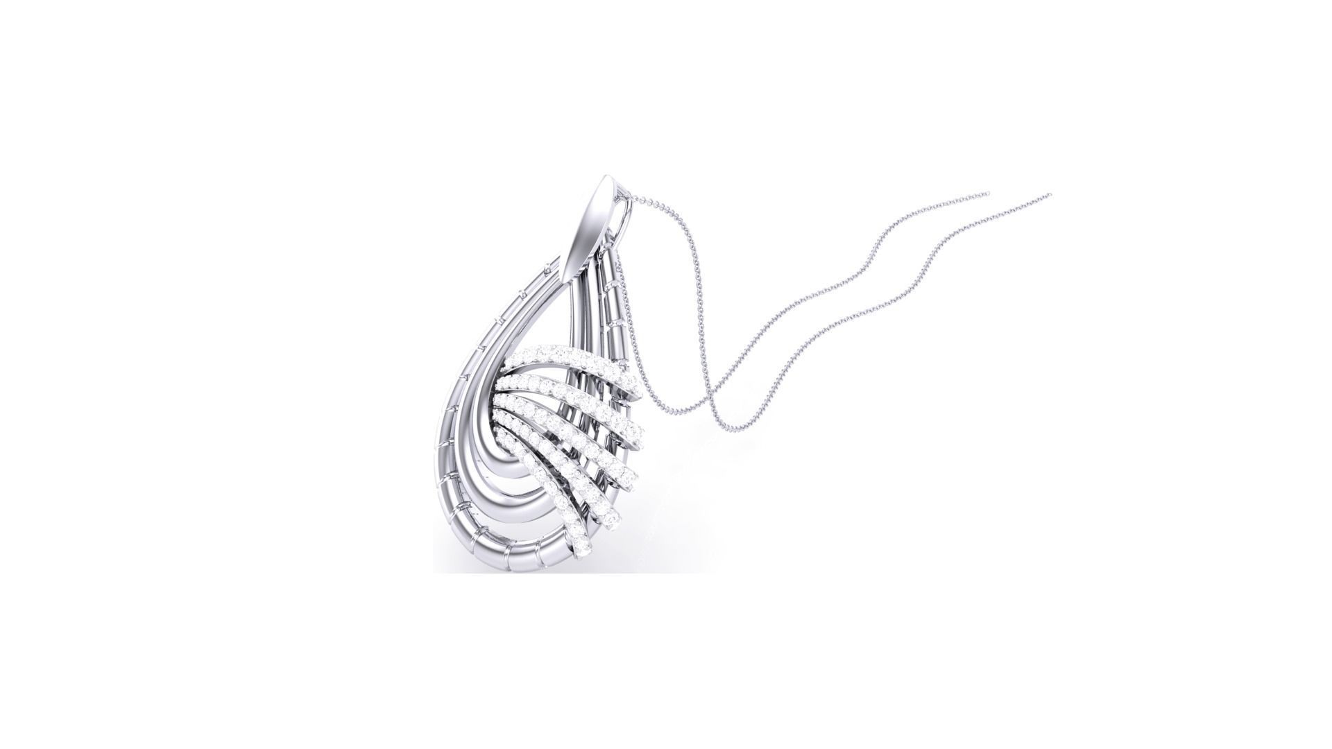 Classy Diamond Pendant Earrings Set renders 3dm stl obj 3mf  3D print model_7