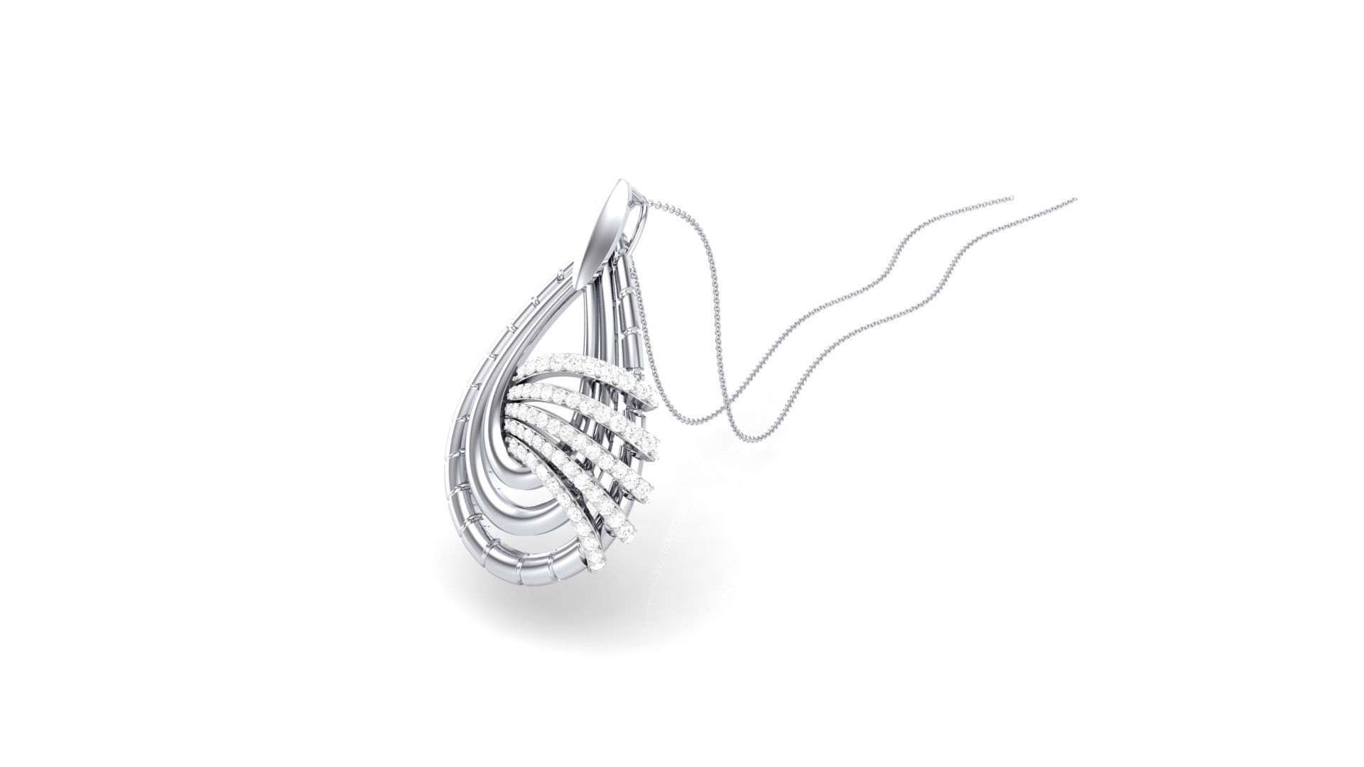 Classy Diamond Pendant Earrings Set renders 3dm stl obj 3mf  3D print model_9