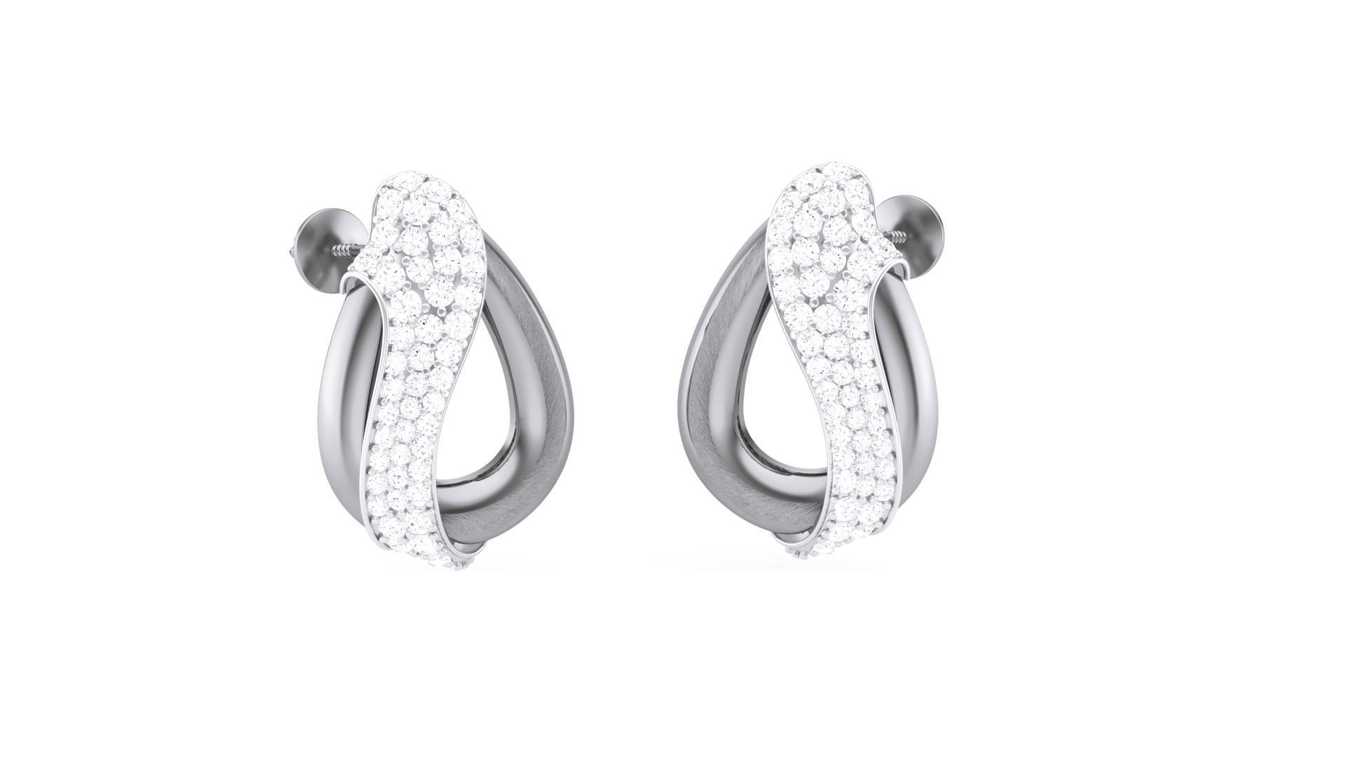 Classy Diamond Pendant Earrings Set renders 3dm stl obj 3mf  3D print model_22