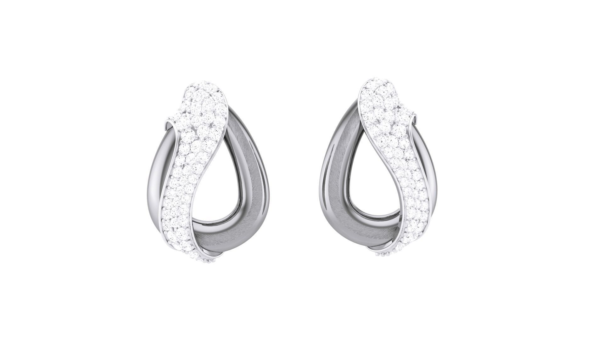 Classy Diamond Pendant Earrings Set renders 3dm stl obj 3mf  3D print model_30