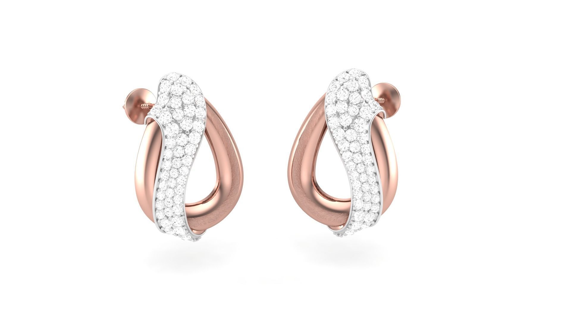 Classy Diamond Pendant Earrings Set renders 3dm stl obj 3mf  3D print model_29