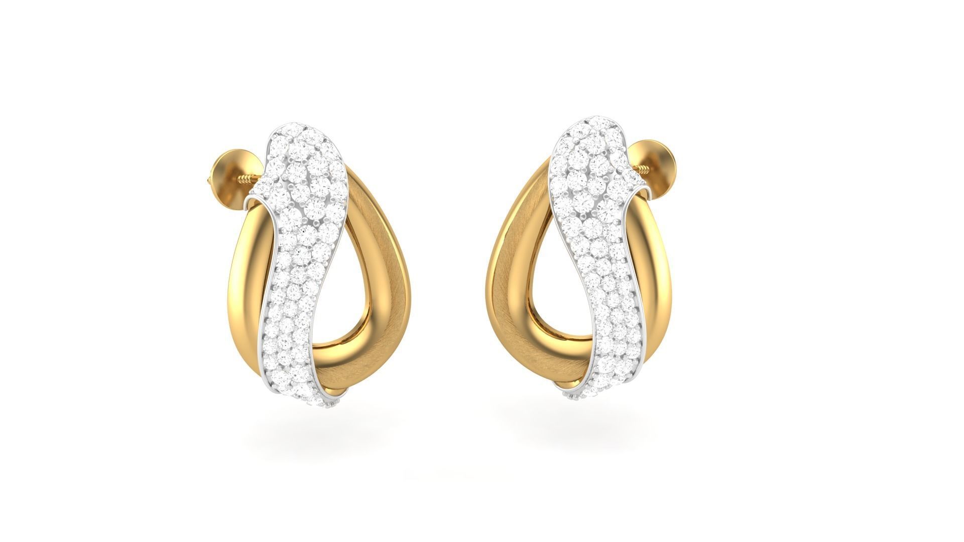 Classy Diamond Pendant Earrings Set renders 3dm stl obj 3mf  3D print model_24