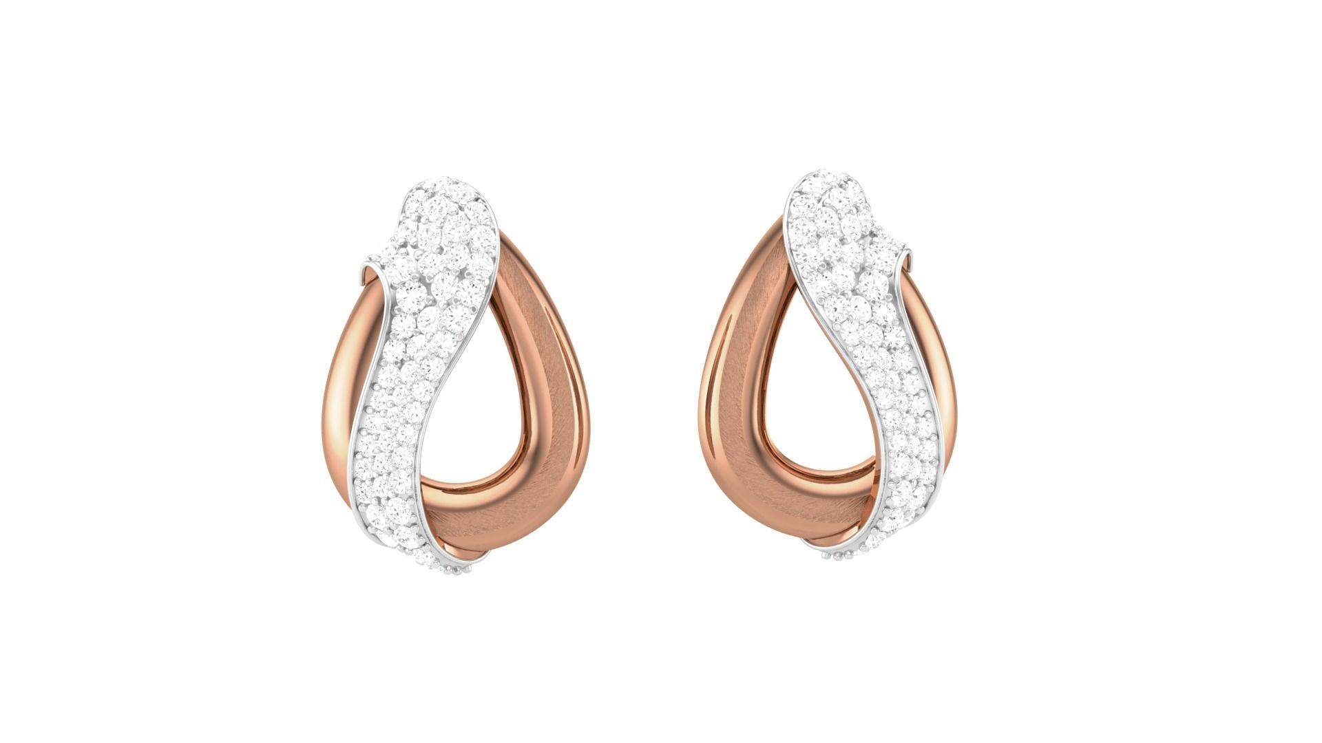 Classy Diamond Pendant Earrings Set renders 3dm stl obj 3mf  3D print model_31