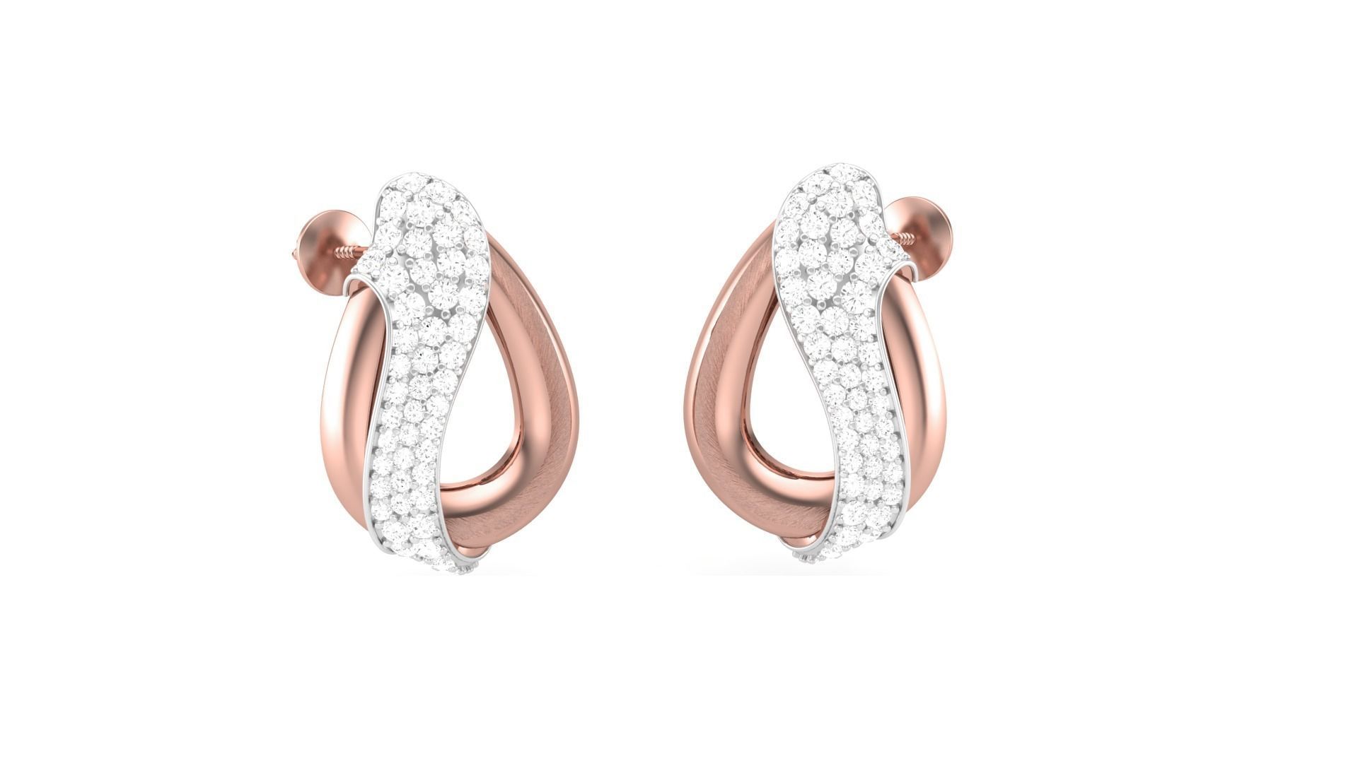 Classy Diamond Pendant Earrings Set renders 3dm stl obj 3mf  3D print model_1