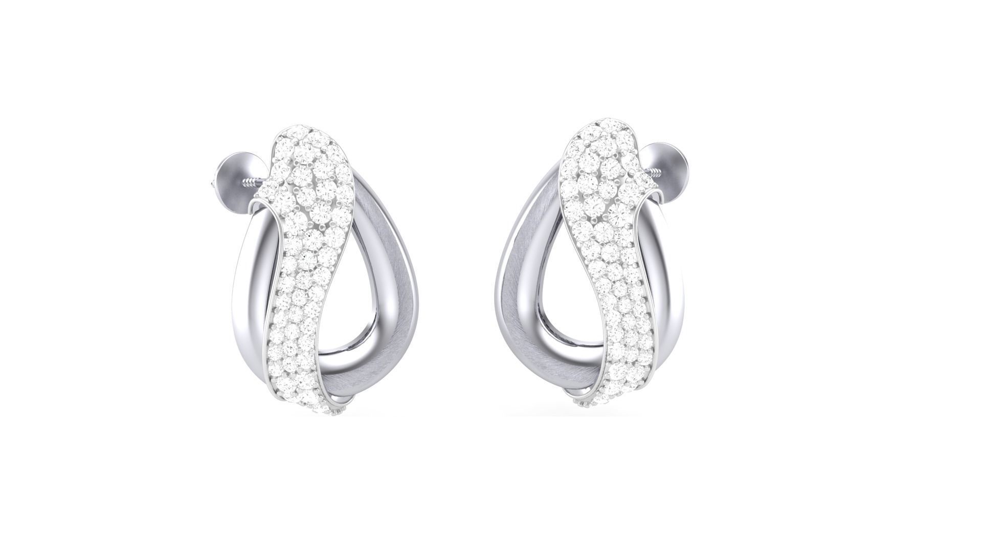 Classy Diamond Pendant Earrings Set renders 3dm stl obj 3mf  3D print model_26