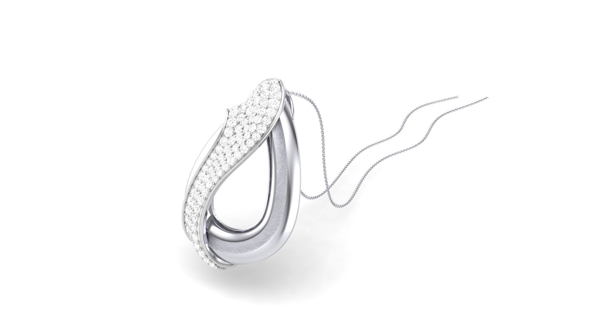 Classy Diamond Pendant Earrings Set renders 3dm stl obj 3mf  3D print model_10