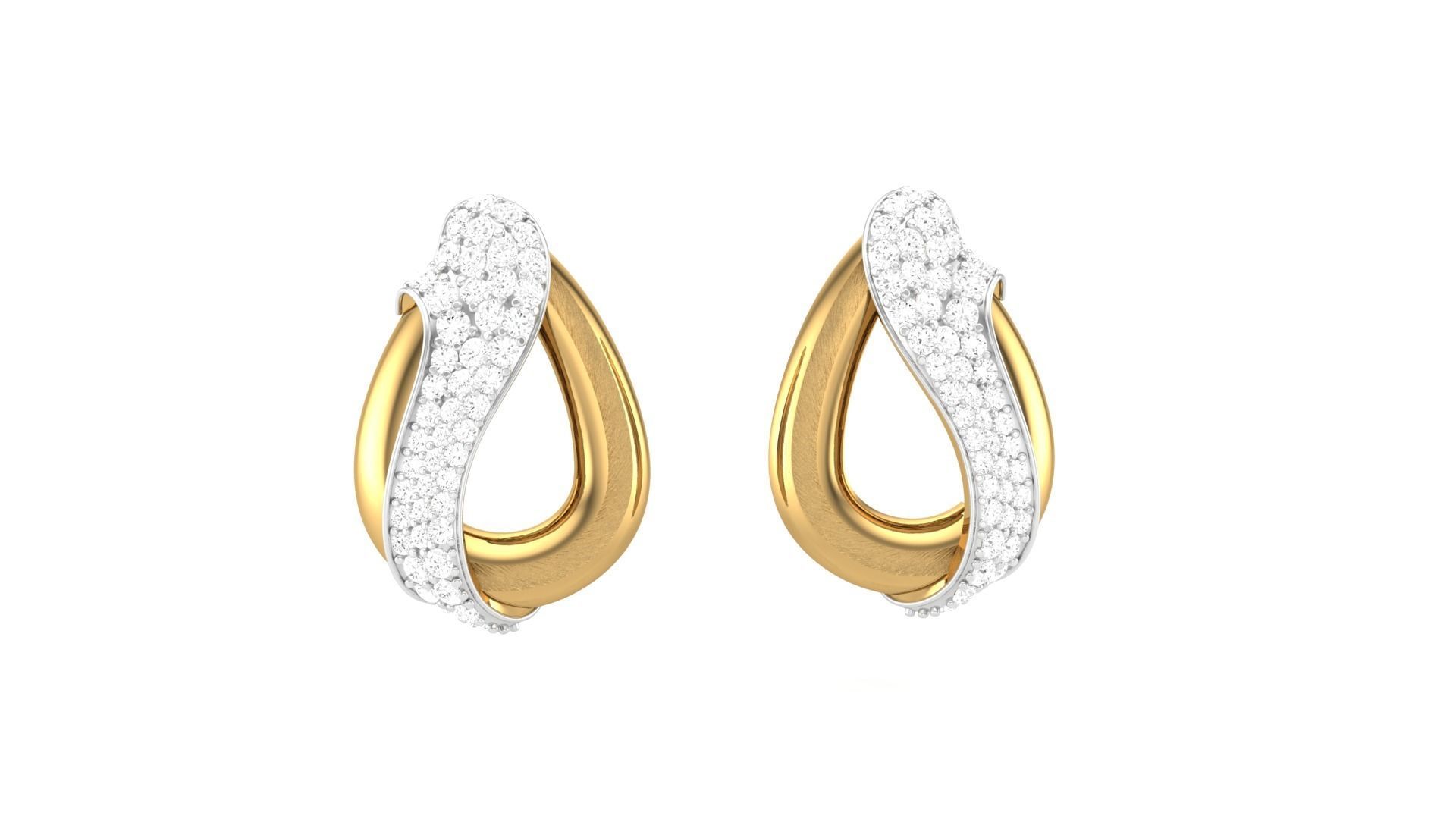 Classy Diamond Pendant Earrings Set renders 3dm stl obj 3mf  3D print model_32