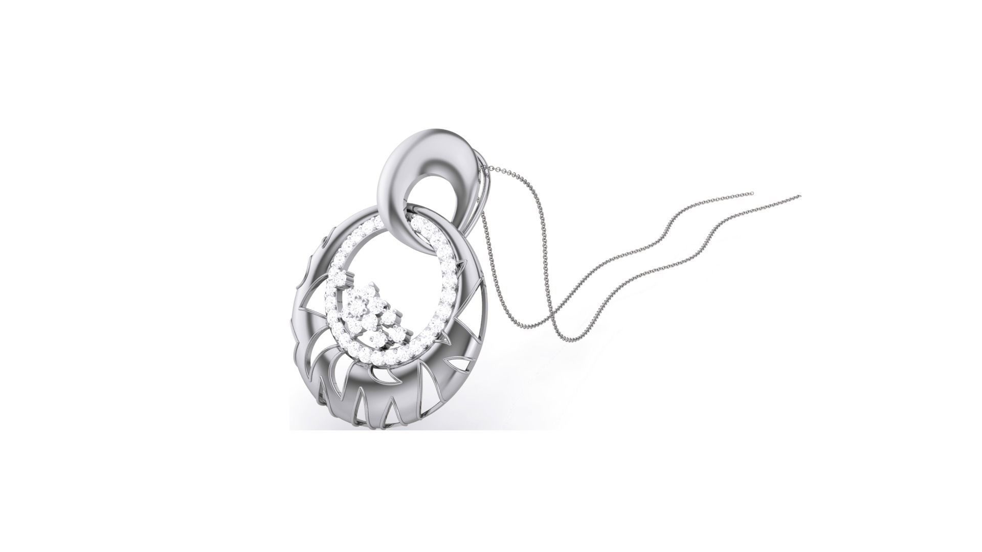 Classy Diamond Pendant Earrings Set renders 3dm stl obj 3mf 3D print model_7