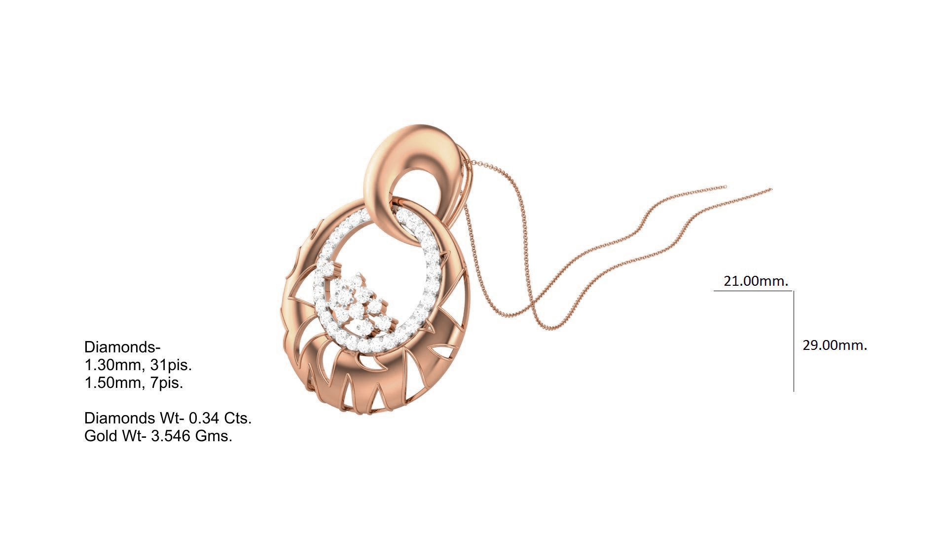 Classy Diamond Pendant Earrings Set renders 3dm stl obj 3mf 3D print model_2