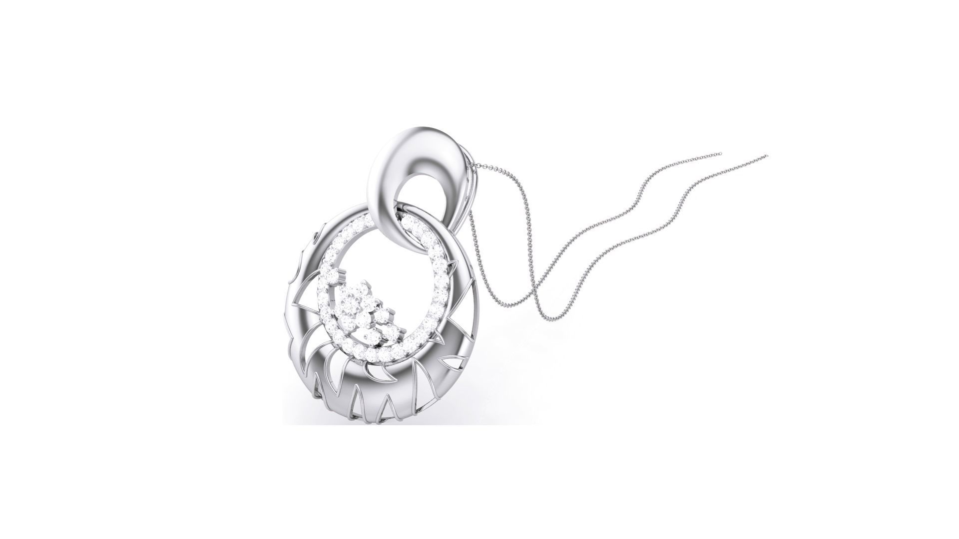 Classy Diamond Pendant Earrings Set renders 3dm stl obj 3mf 3D print model_11