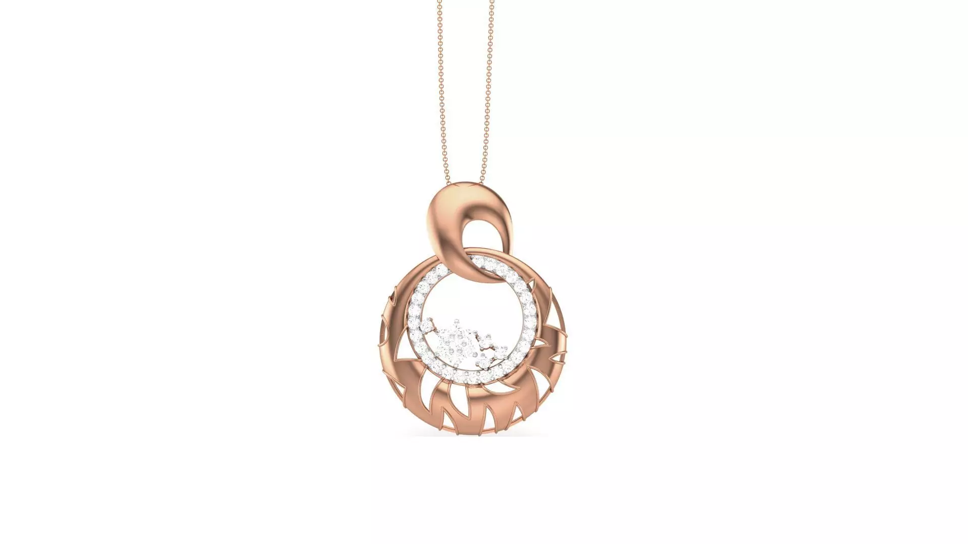 Classy Diamond Pendant Earrings Set renders 3dm stl obj 3mf 3D print model_0