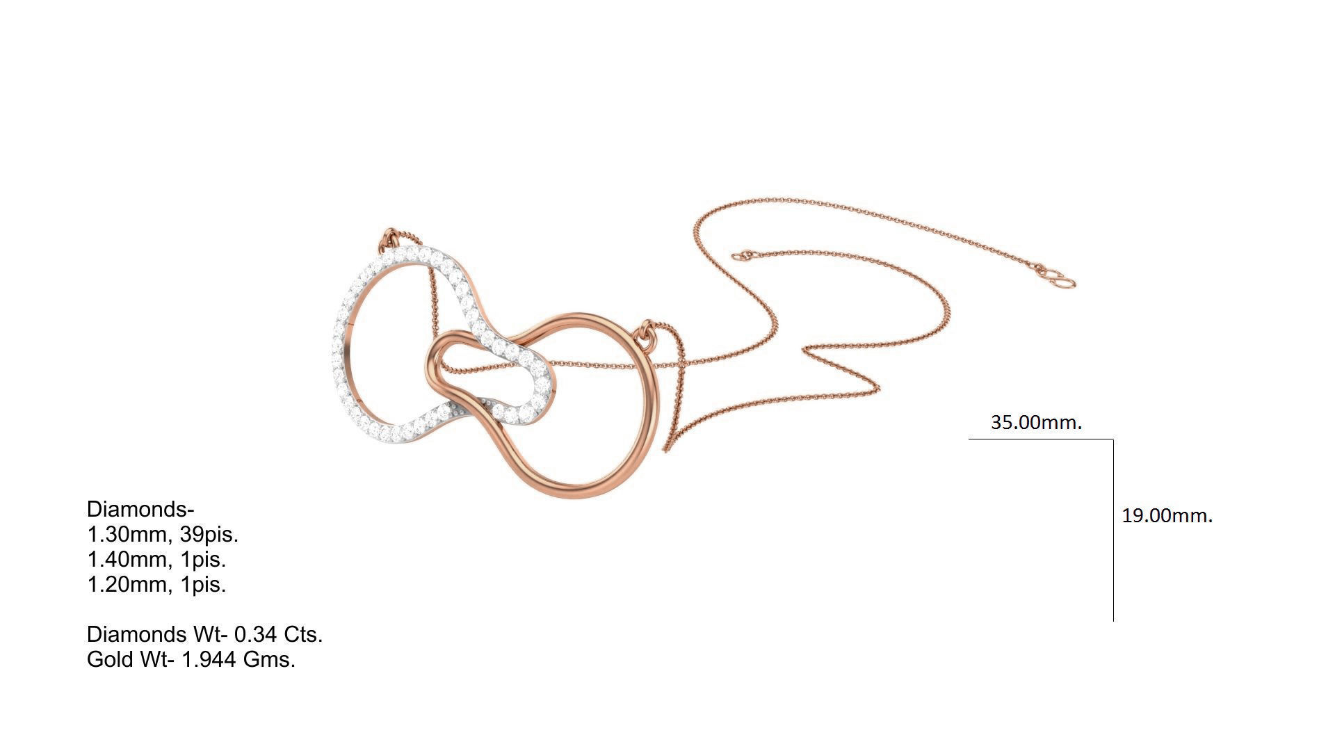 Classy Diamond Pendant Earrings Set renders 3dm stl obj 3mf  3D print model_3