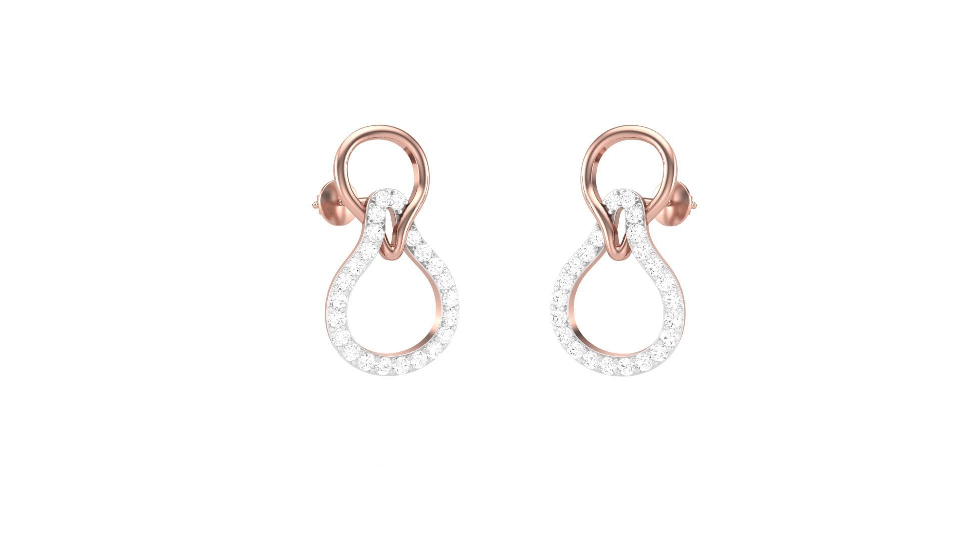 Classy Diamond Pendant Earrings Set renders 3dm stl obj 3mf  3D print model_29