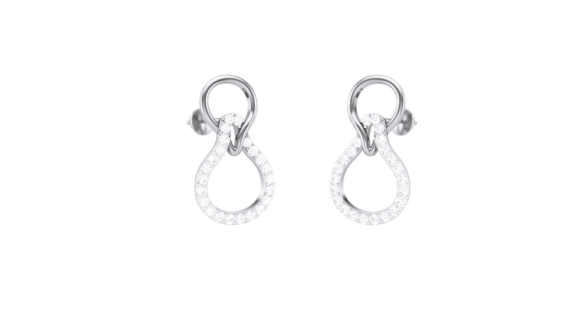 Classy Diamond Pendant Earrings Set renders 3dm stl obj 3mf  3D print model_27