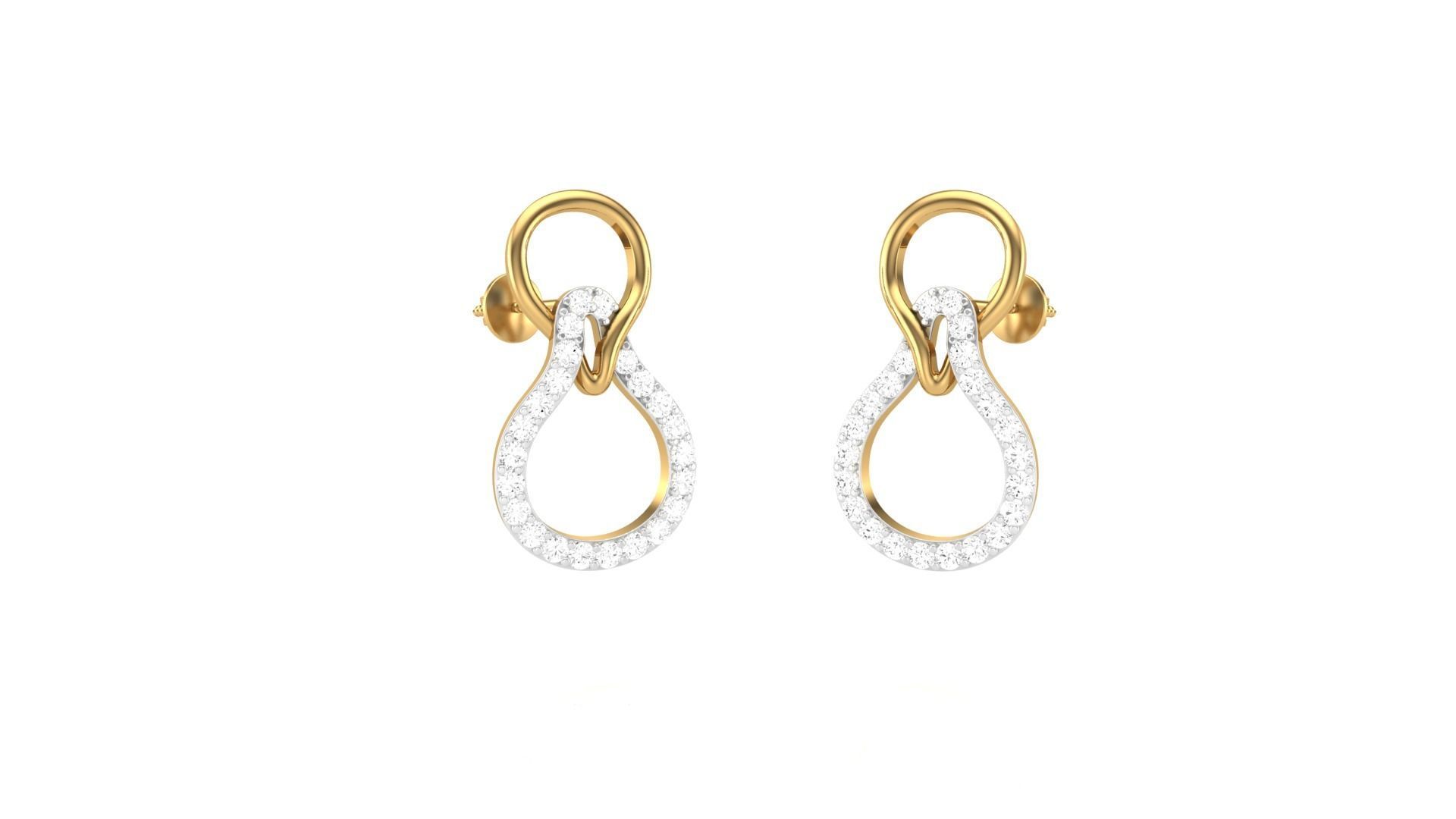 Classy Diamond Pendant Earrings Set renders 3dm stl obj 3mf  3D print model_23