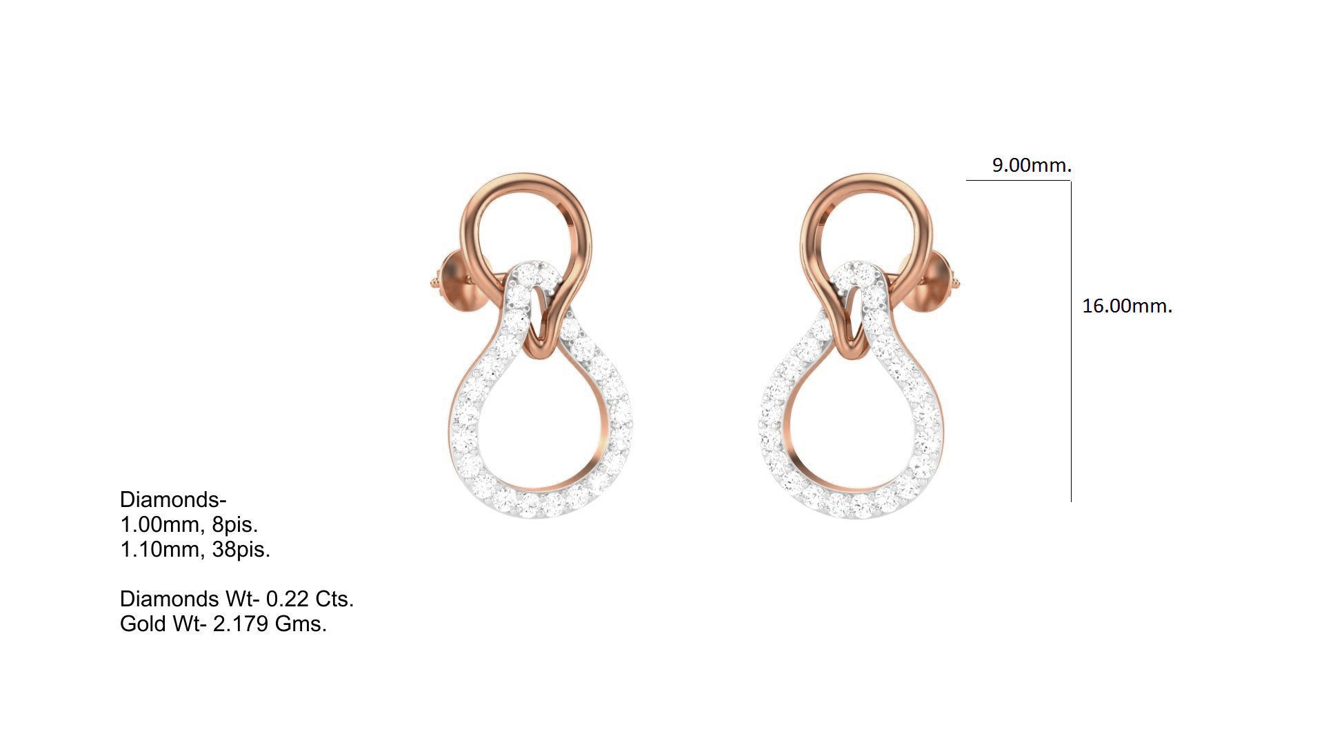 Classy Diamond Pendant Earrings Set renders 3dm stl obj 3mf  3D print model_20