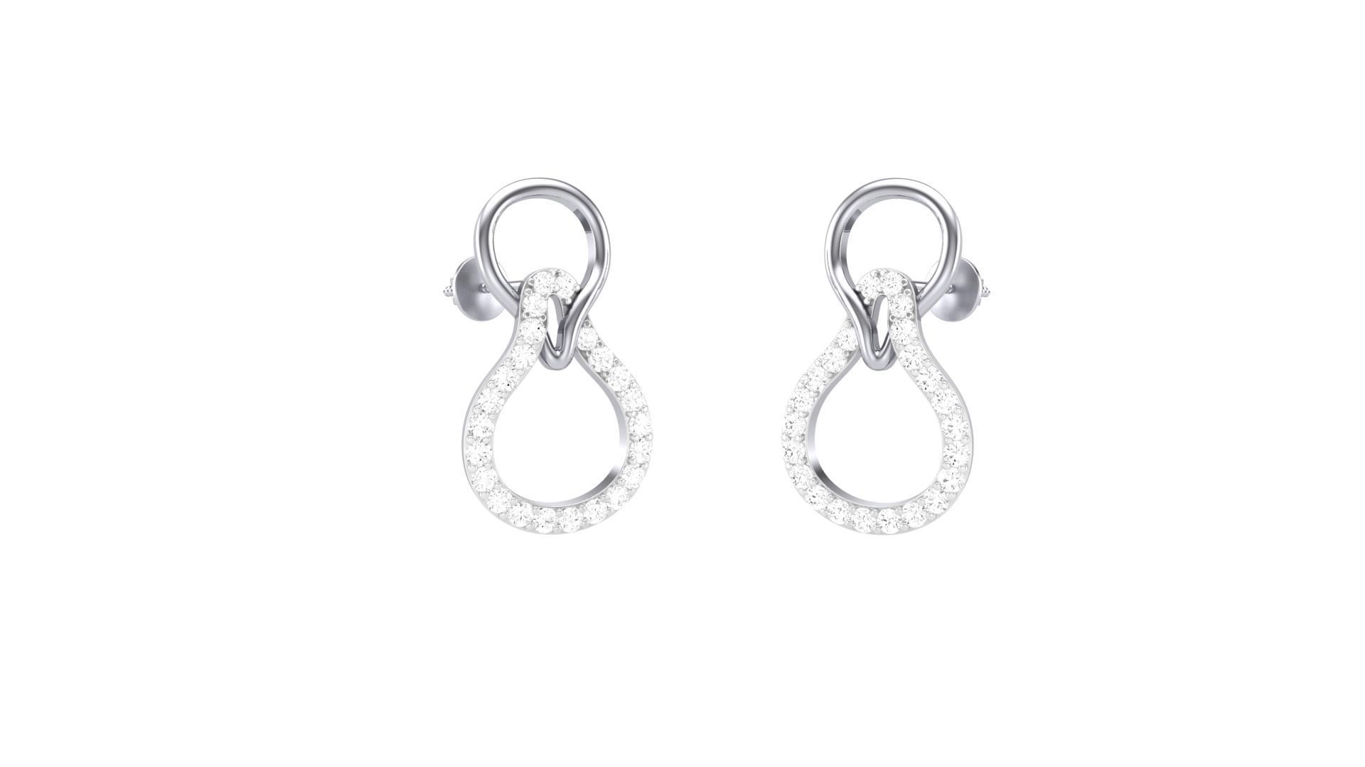 Classy Diamond Pendant Earrings Set renders 3dm stl obj 3mf  3D print model_25