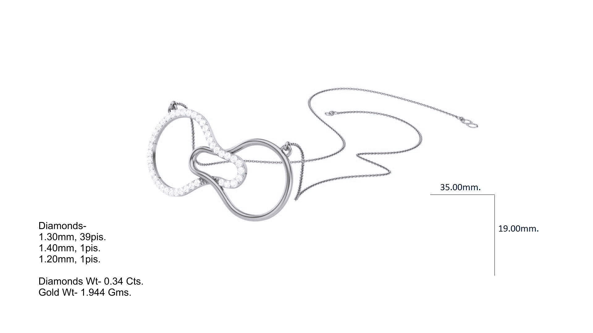 Classy Diamond Pendant Earrings Set renders 3dm stl obj 3mf  3D print model_2