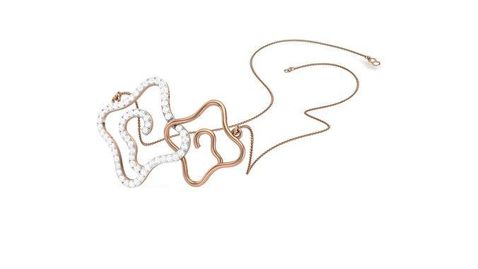 Soul Classy Diamond Pendant Earrings Set renders 3dm stl obj 3D print model
