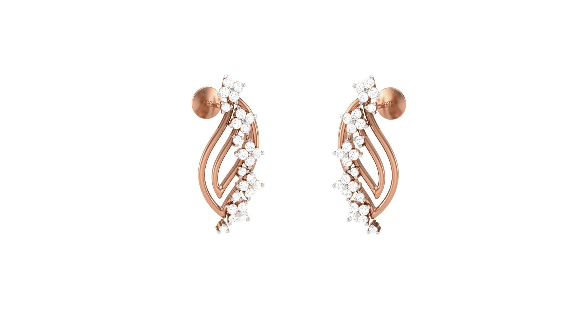 Classy Diamond Pendant Earrings Set renders 3dm stl obj 3mf  3D print model_1